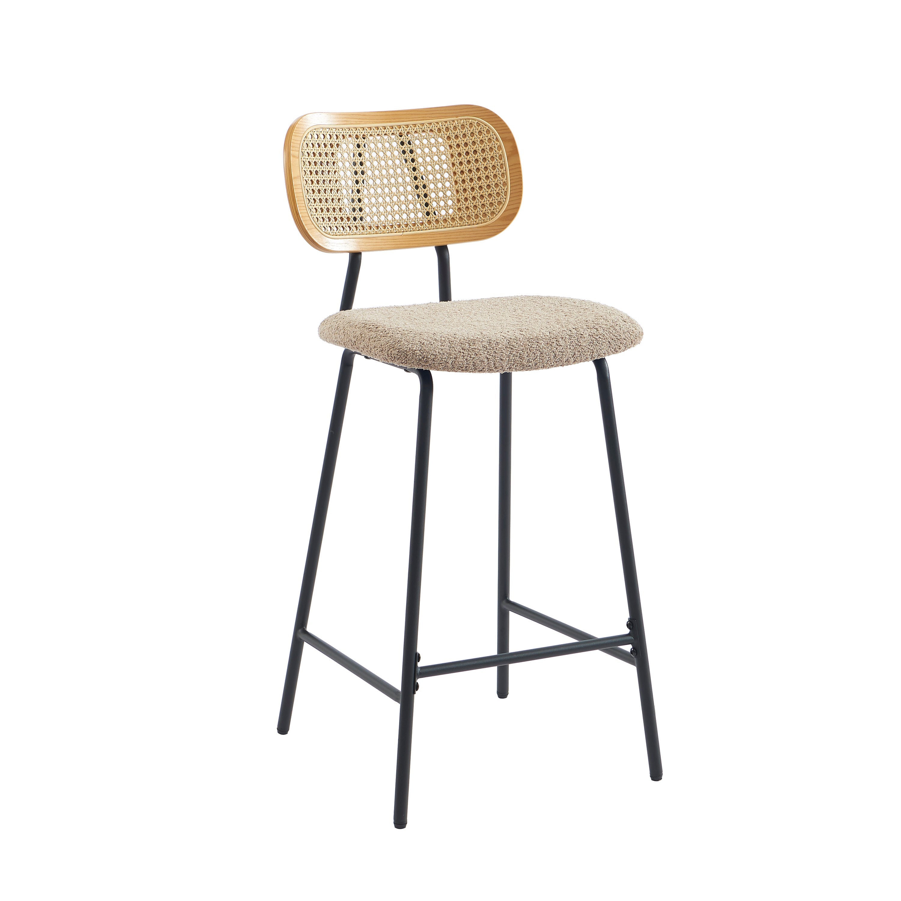TINA Set of 2 Upholstered Bar Stools – Taupe
