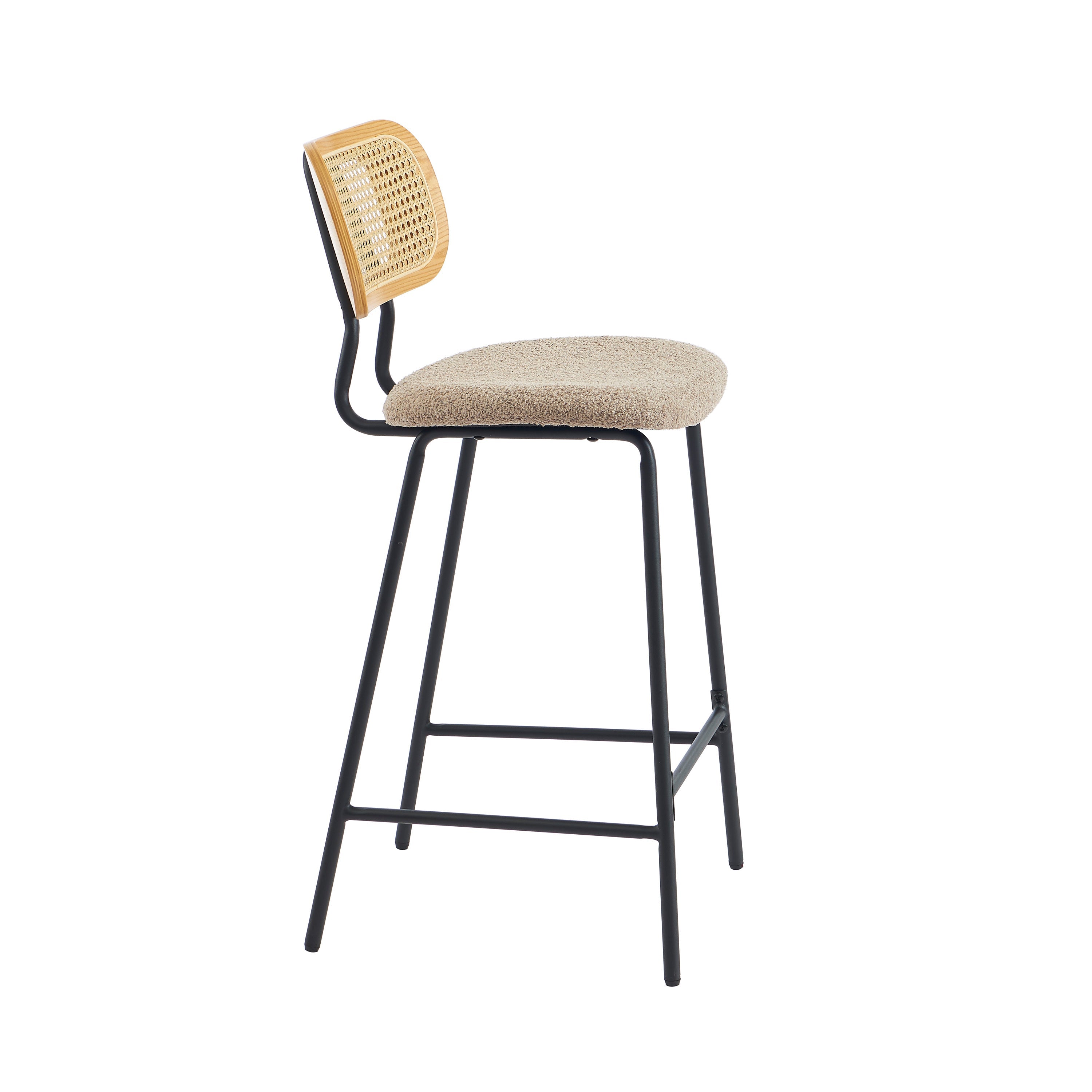 TINA Set of 2 Upholstered Bar Stools – Taupe