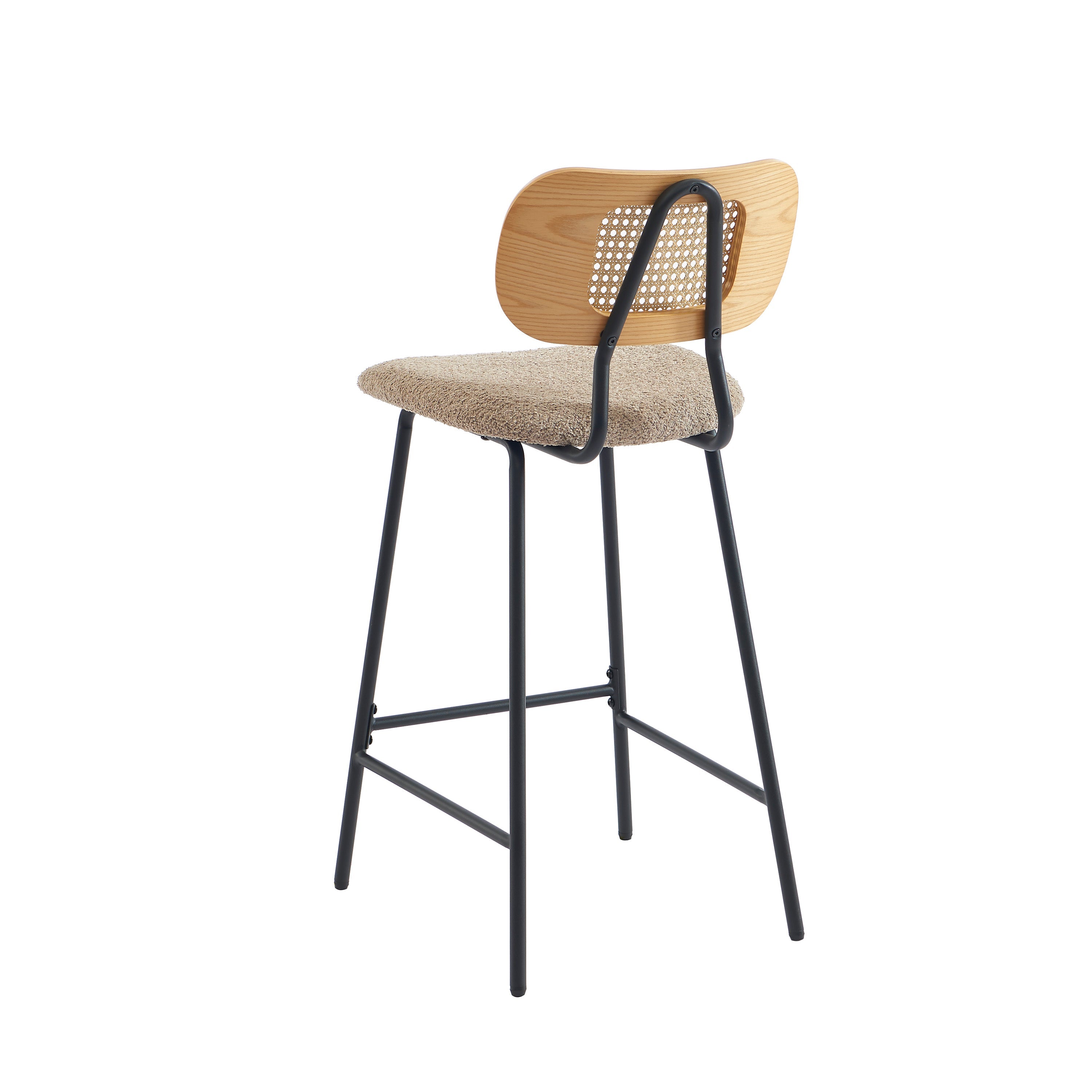 TINA Set of 2 Upholstered Bar Stools – Taupe