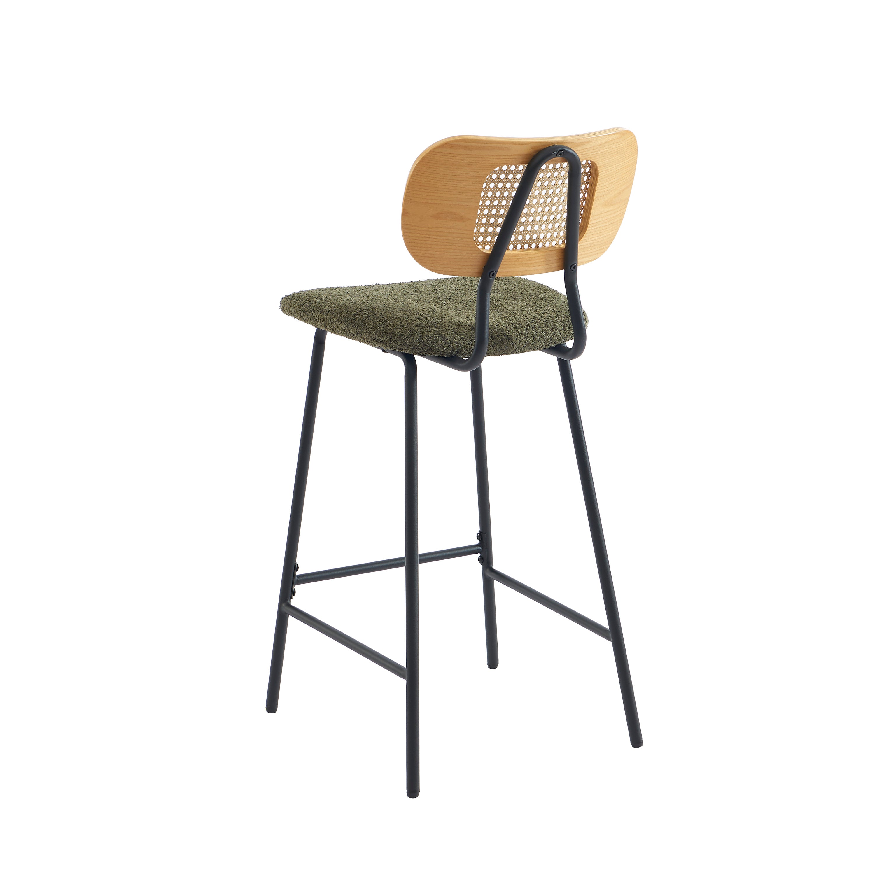 TINA Set of 2 Upholstered Bar Stools -  Green