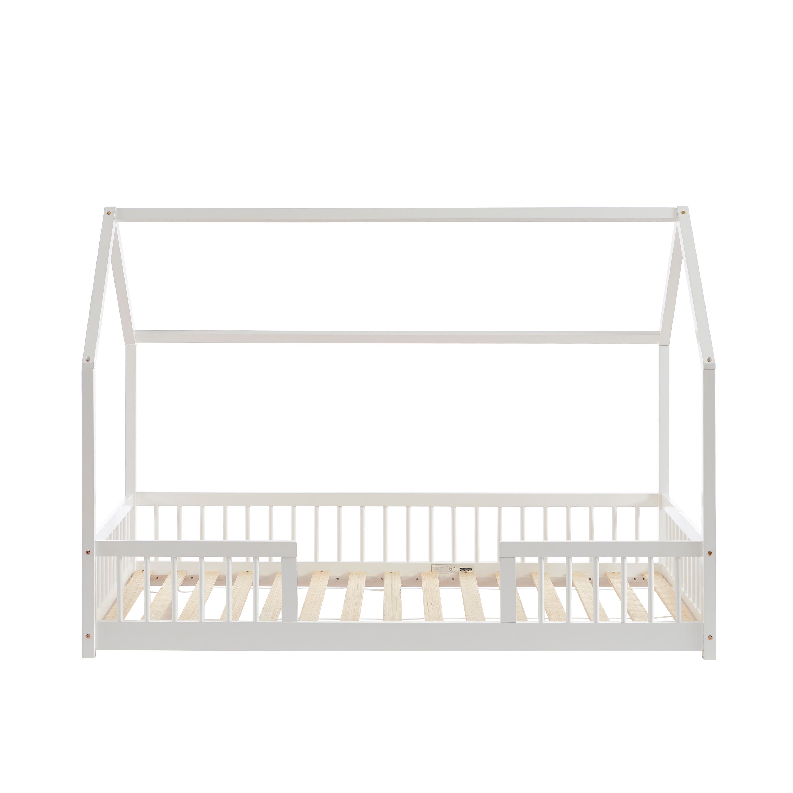 TINY Kids Cabin Bed with Safety Rails 35" x 75" - White