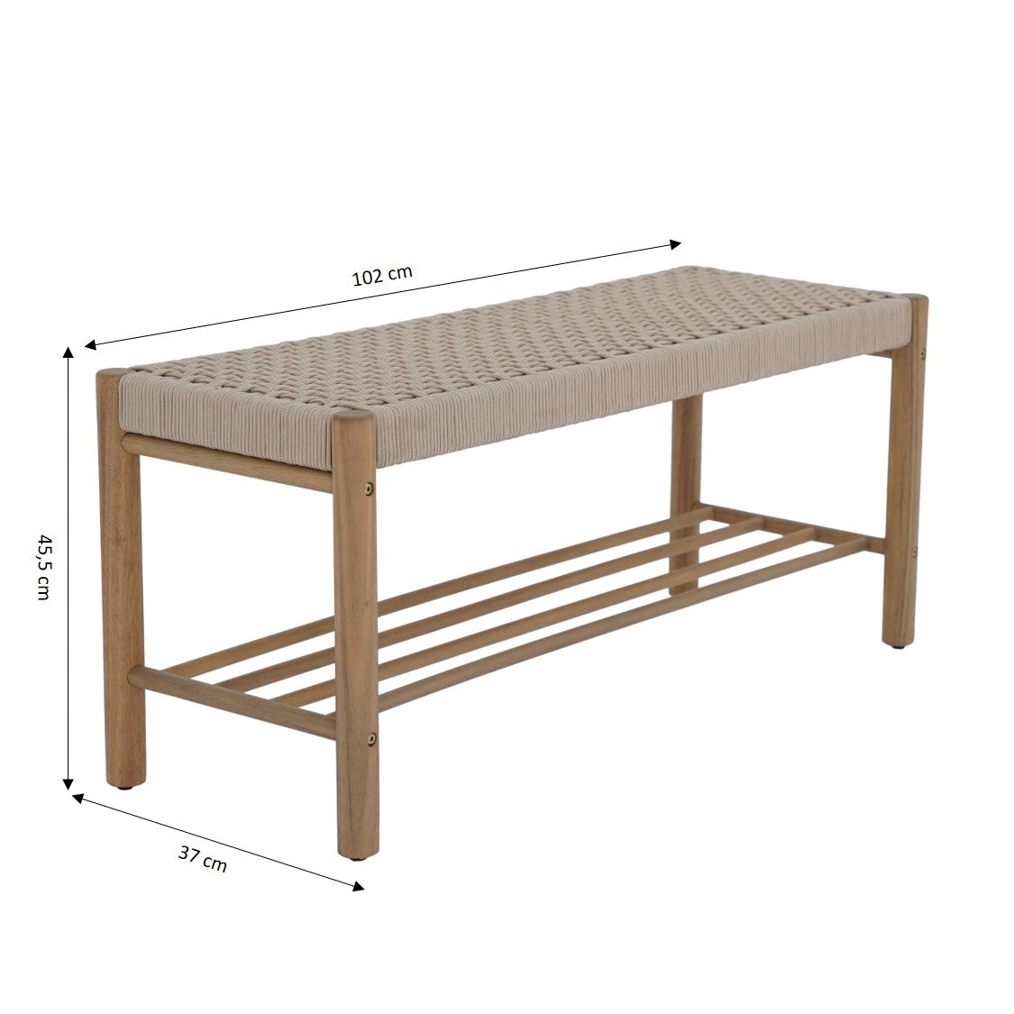 TONGO Solid Wood Bench – Beige