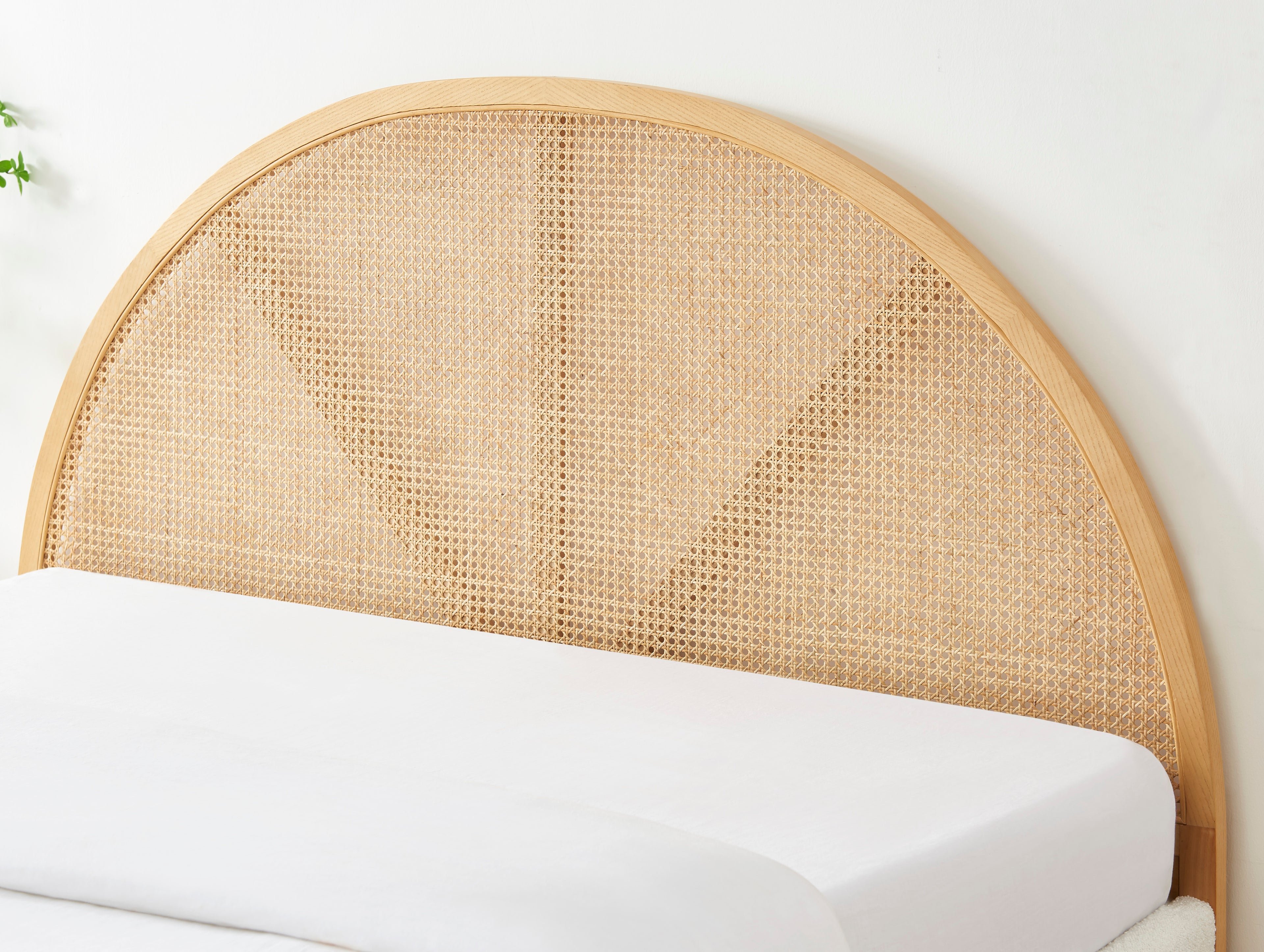 TSUKI Upholstered Storage Bed with Slatted Base – White