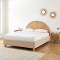 TSUKI Upholstered Storage Bed with Slatted Base – Beige
