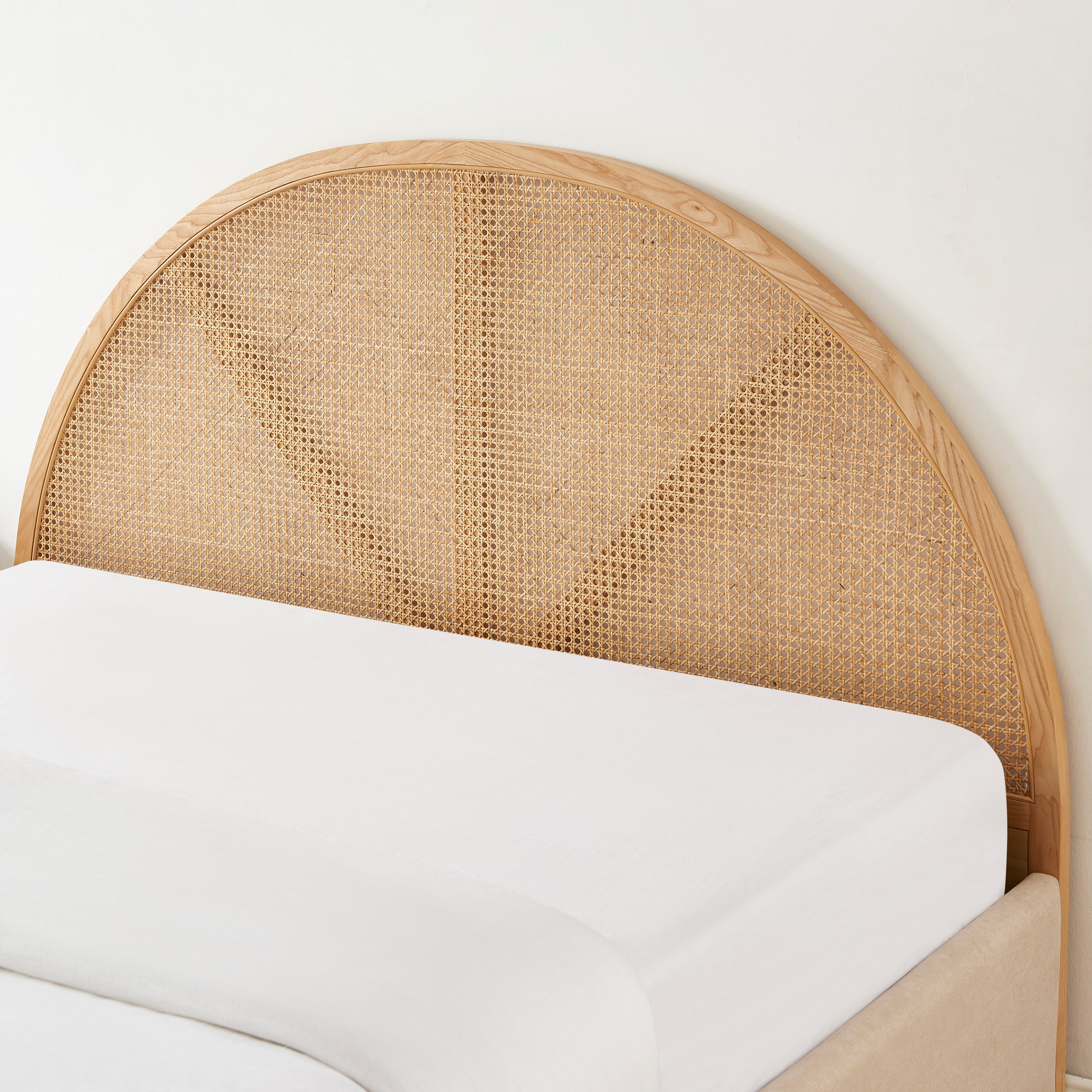 TSUKI Upholstered Storage Bed with Slatted Base – Beige