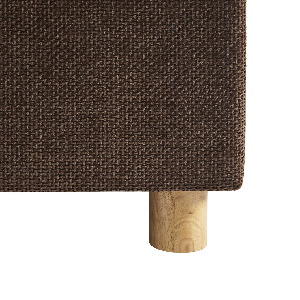 TSUKI Upholstered Storage Bed with Slatted Base – Brown