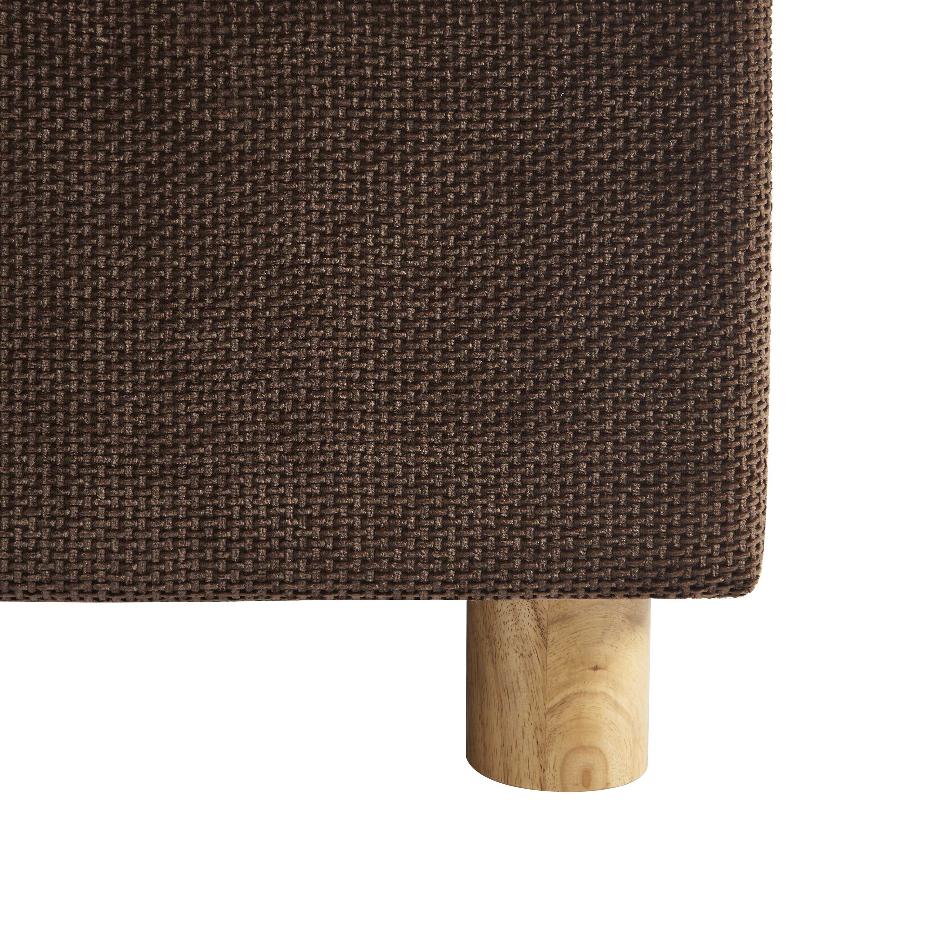 TSUKI Upholstered Storage Bed with Slatted Base – Brown