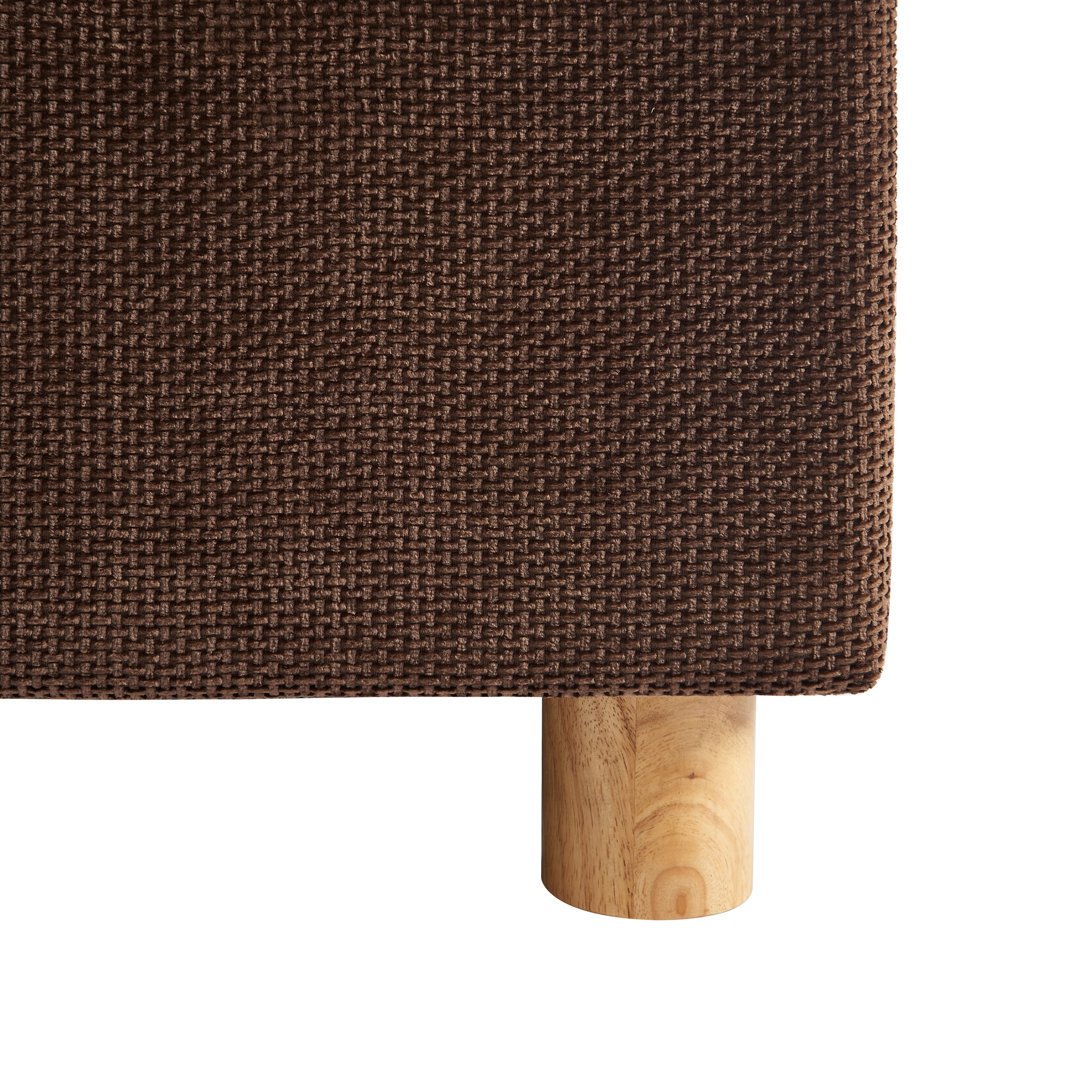 TSUKI Upholstered Storage Bed with Slatted Base – Brown