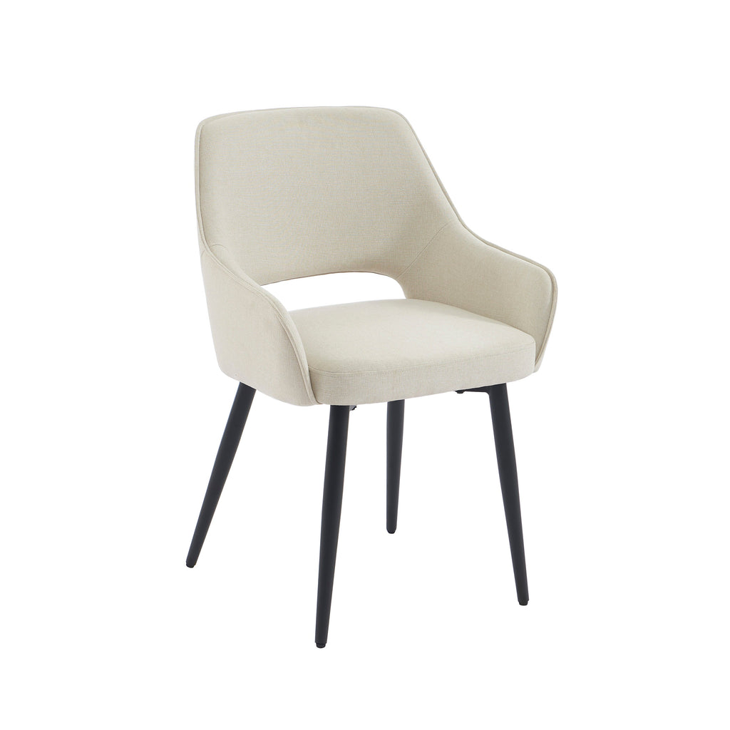 UNNI Set of 2 Upholstered Accent Armchairs – Beige