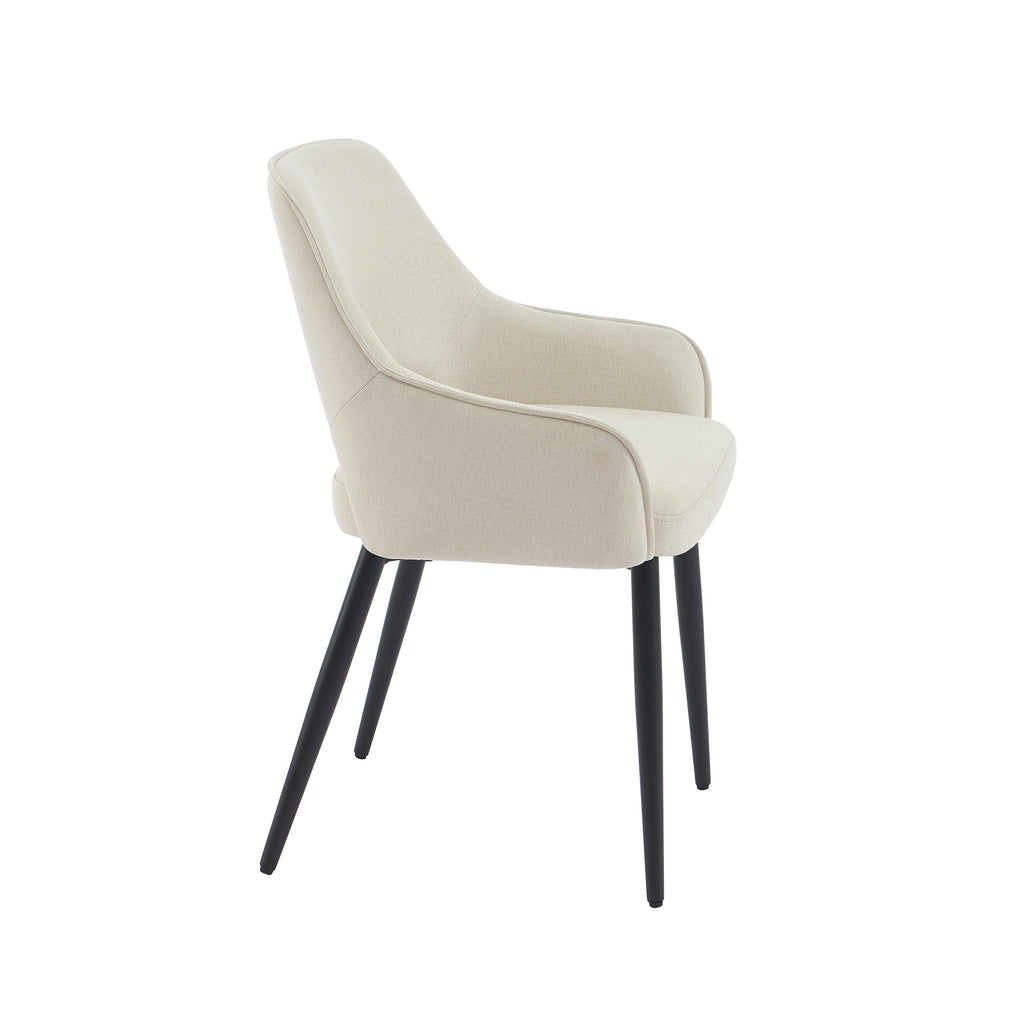 UNNI Set of 2 Upholstered Accent Armchairs – Beige