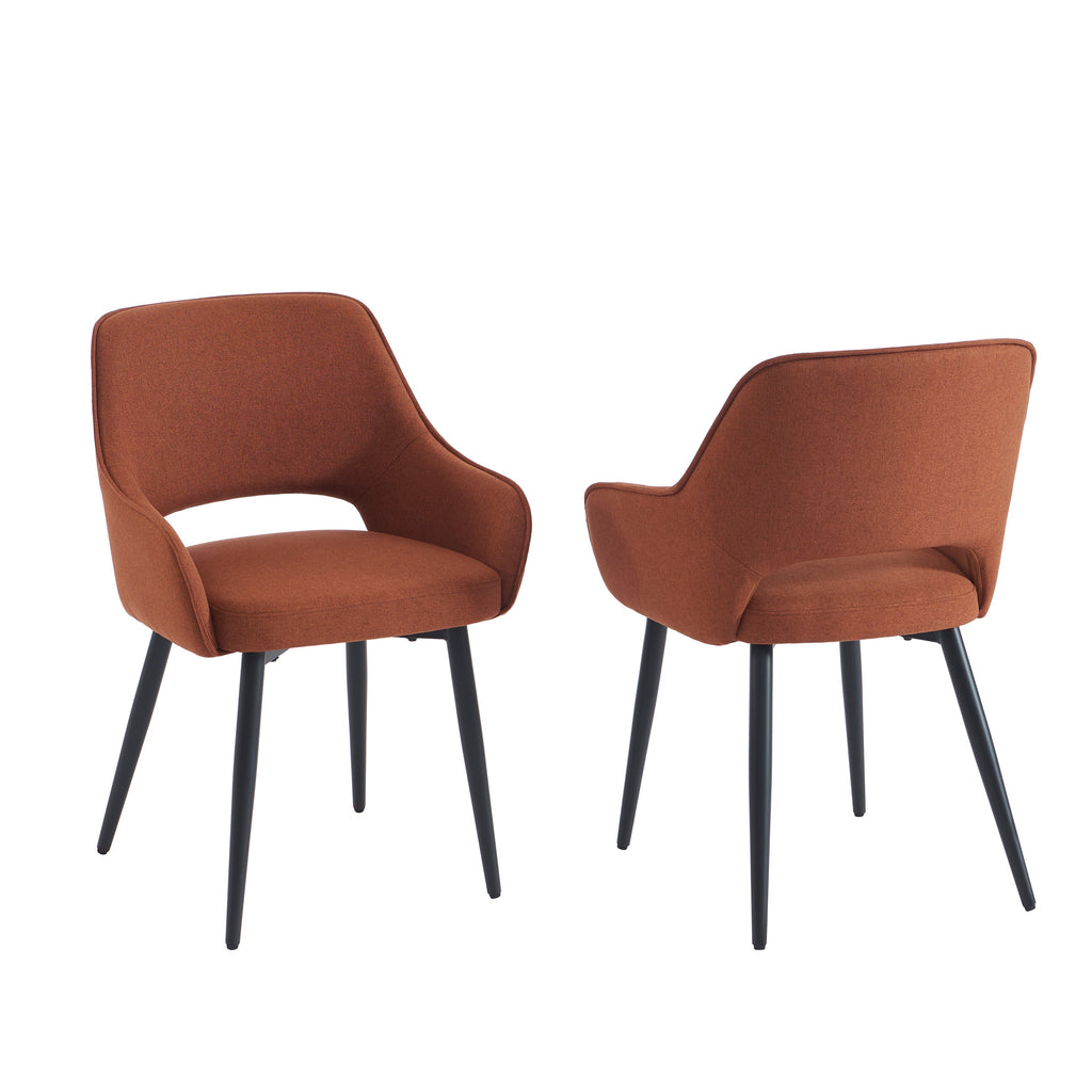 UNNI Set of 2 Upholstered Accent Armchairs – Terracotta