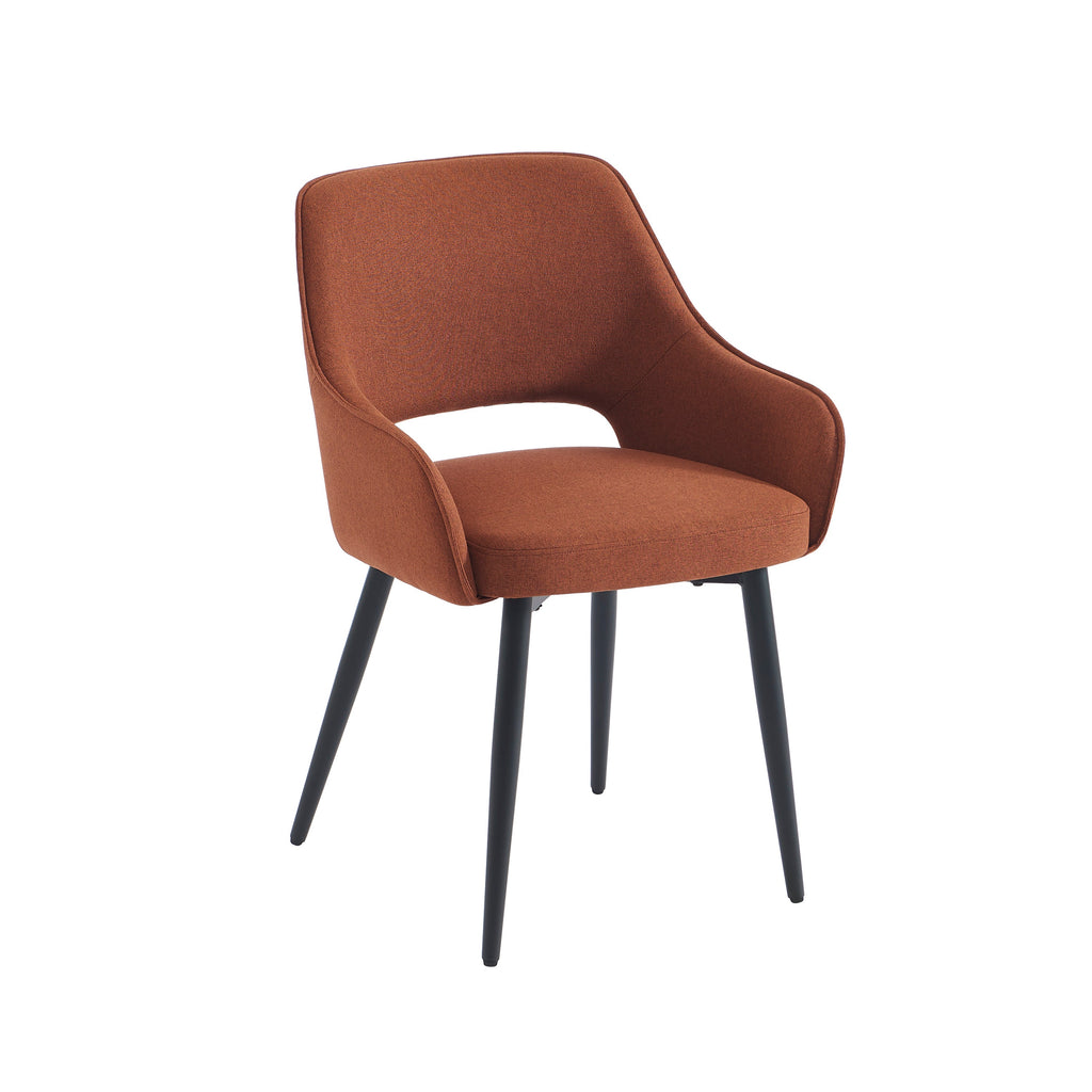 UNNI Set of 2 Upholstered Accent Armchairs – Terracotta