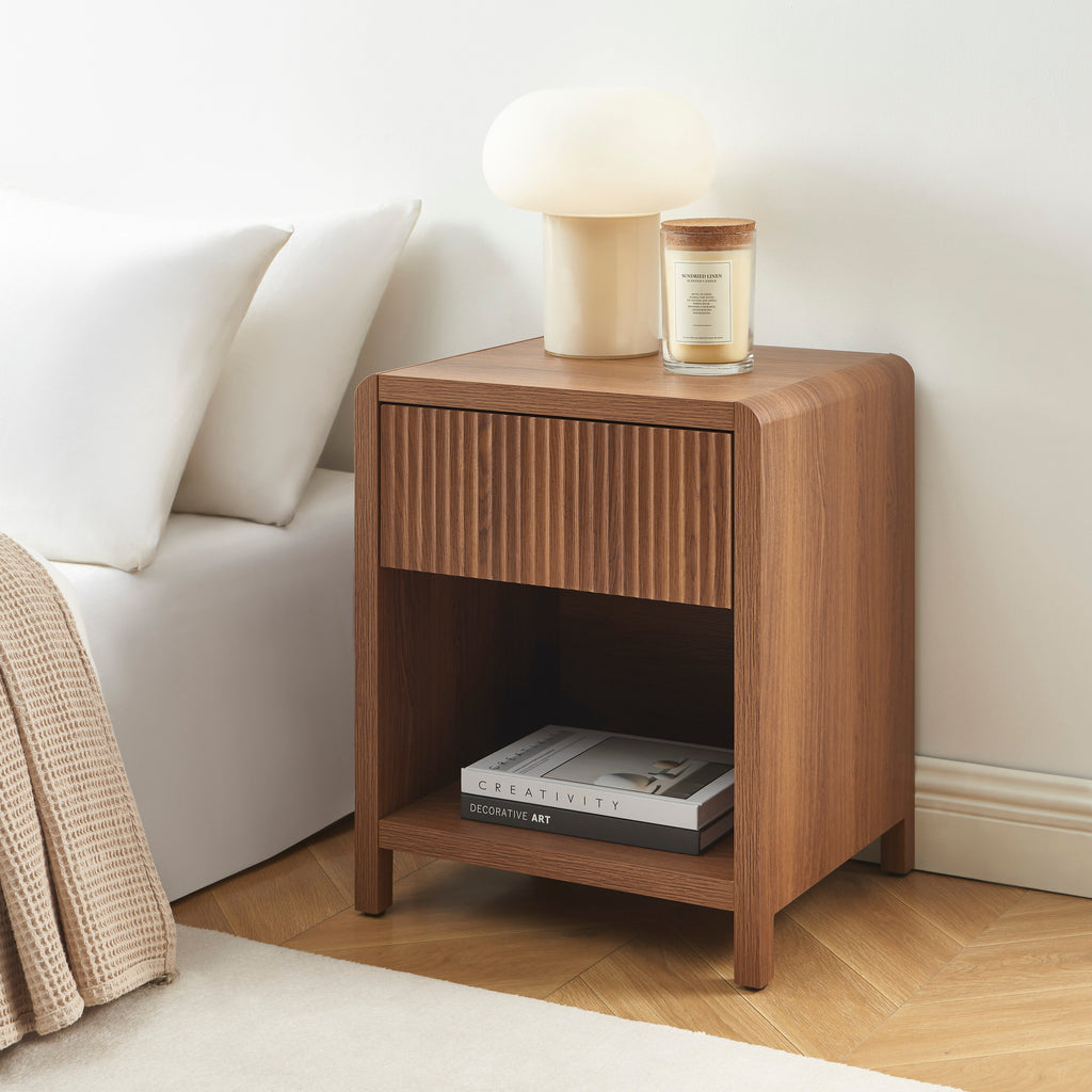 Nightstand Utica Walnut-effect – Walnut