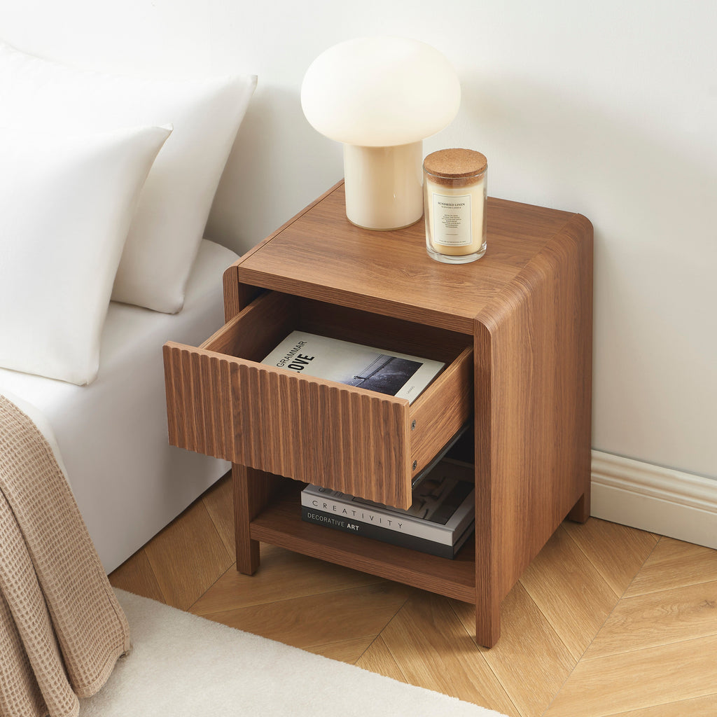 Nightstand Utica Walnut-effect – Walnut