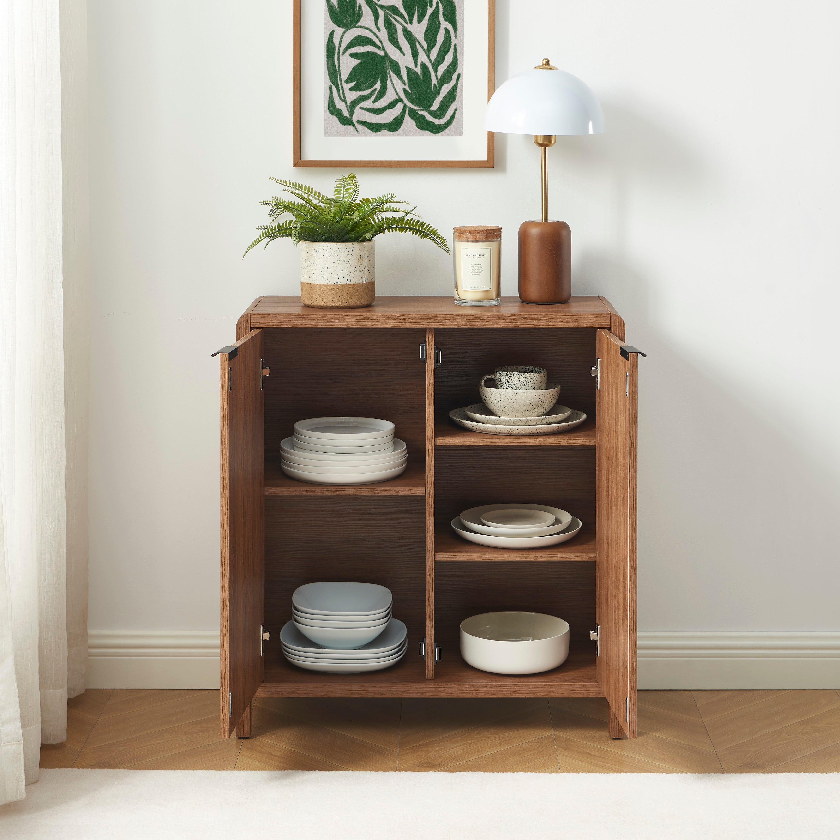 Sideboard Utica Walnut-effect 2 Doors 75cm – Walnut