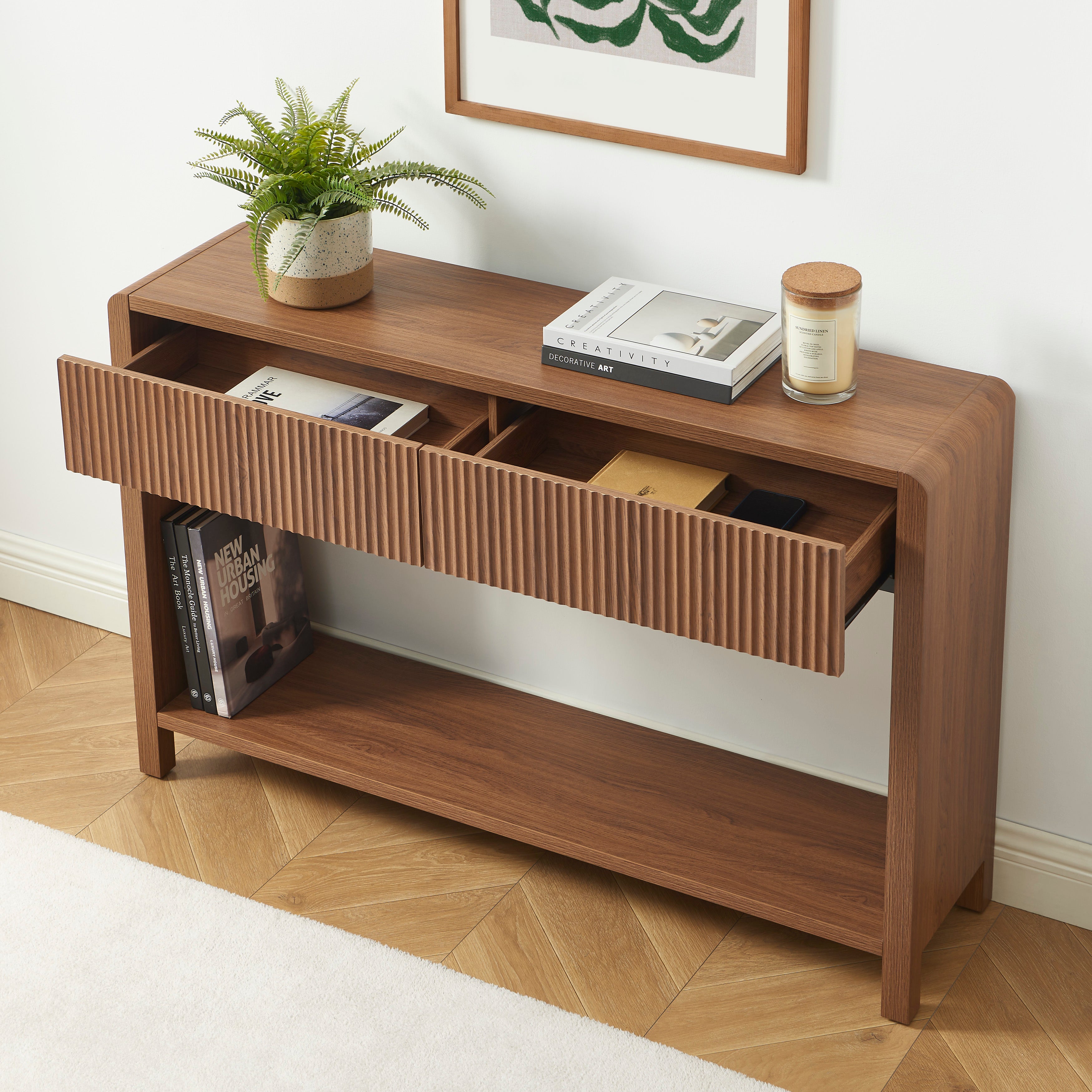 UTICA Modern Console Table – Walnut