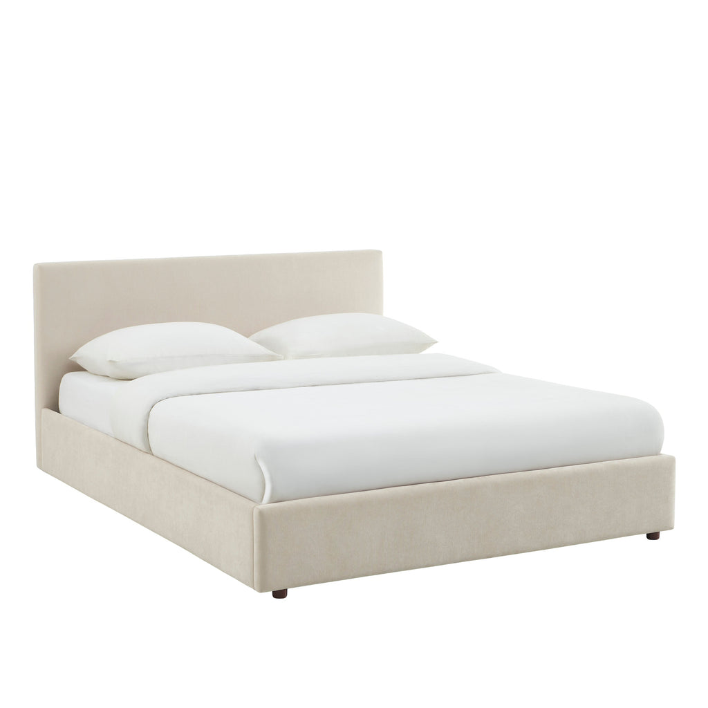 Storage Bed Vania 160x200 Fabric Beige With Slatted Base – Beige