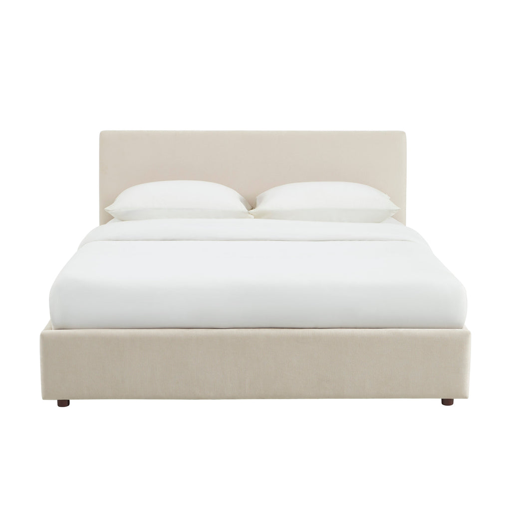 Storage Bed Vania 160x200 Fabric Beige With Slatted Base – Beige