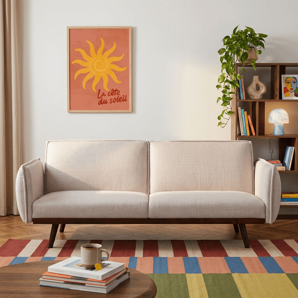 VESTA Convertible Sleeper Sofa –  Fabric 3-Seater Living Room Furniture