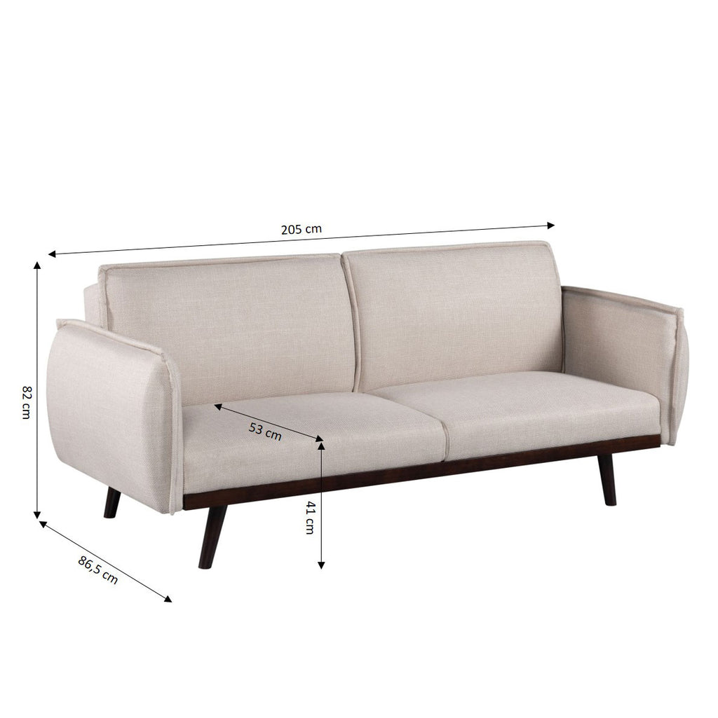 VESTA Convertible Sleeper Sofa –  Fabric 3-Seater Living Room Furniture