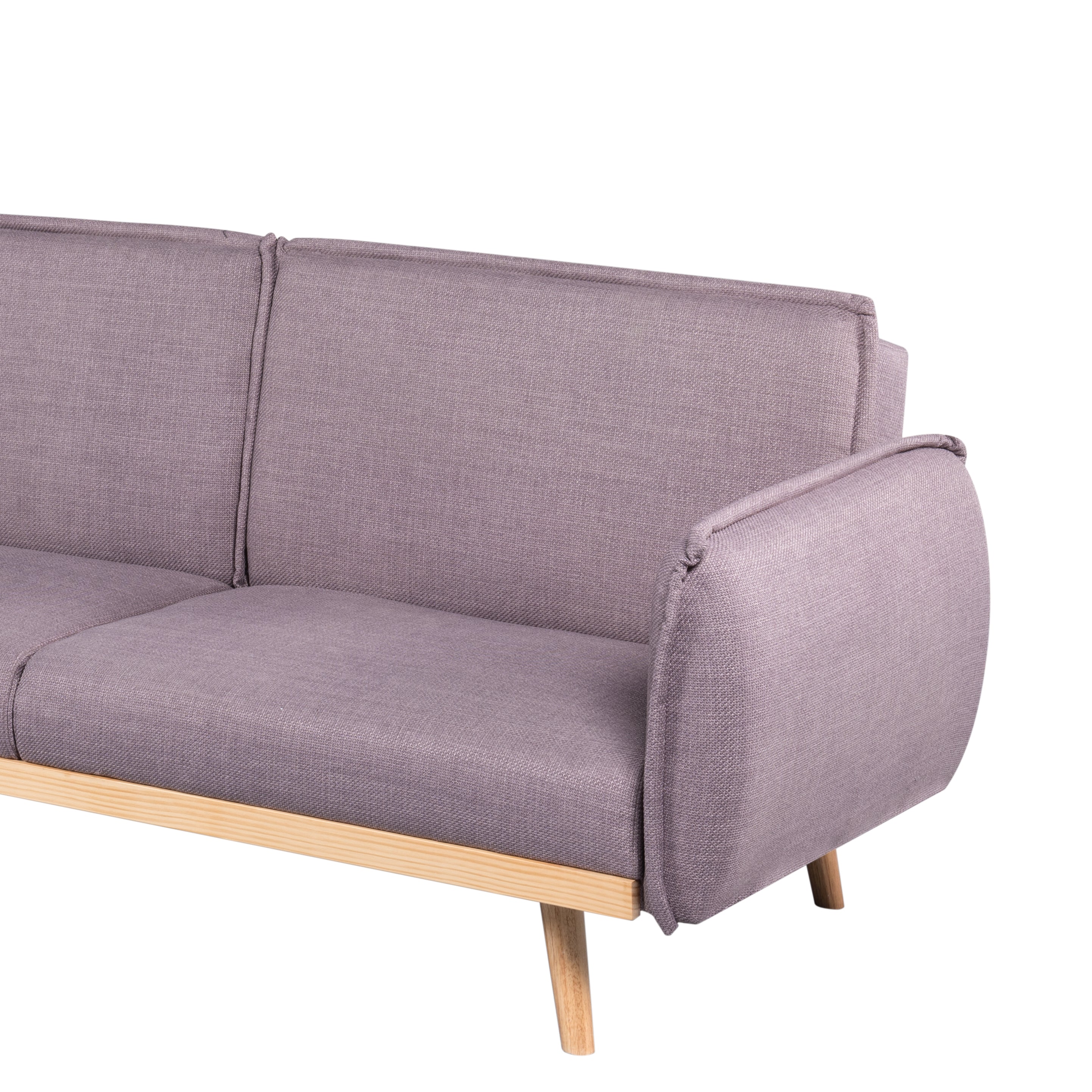 Convertible Sofa Vesta 3 Seater Fabric Mauve – Green
