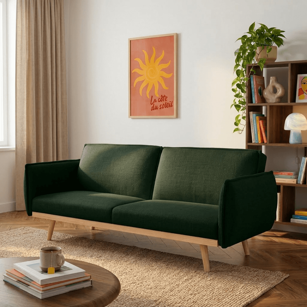 VESTA Convertible Sleeper Sofa –  Fabric 3-Seater Living Room Furniture