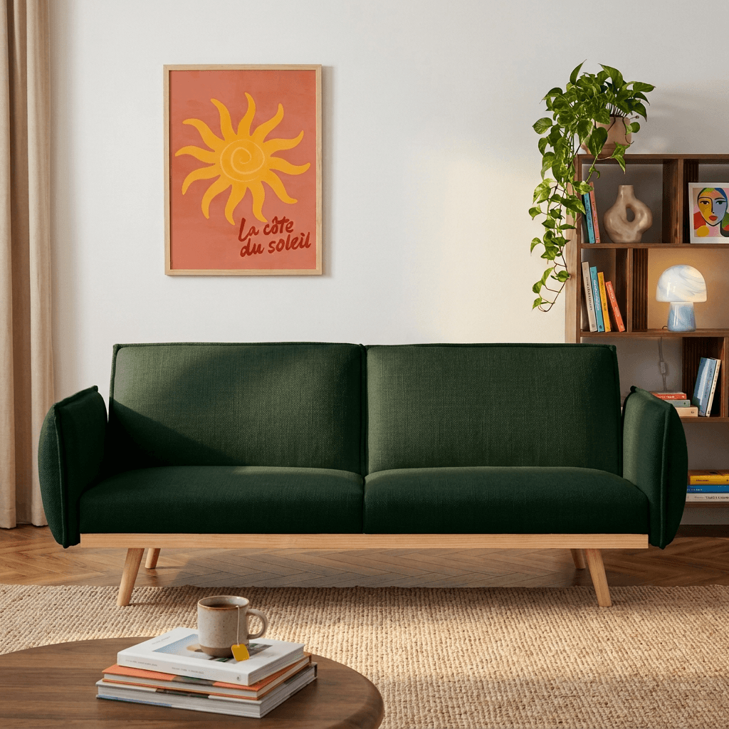VESTA Convertible Sleeper Sofa –  Fabric 3-Seater Living Room Furniture