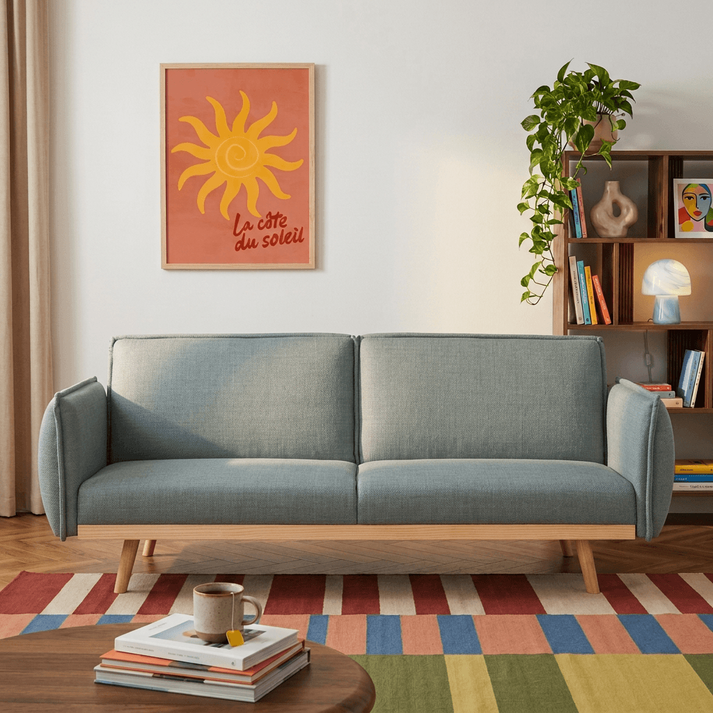 VESTA Convertible Sleeper Sofa –  Fabric 3-Seater Living Room Furniture