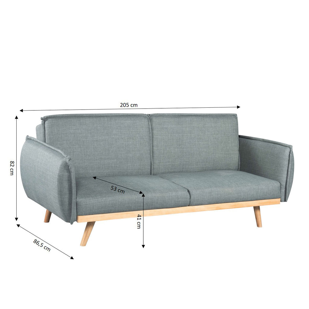 VESTA Convertible Sleeper Sofa –  Fabric 3-Seater Living Room Furniture