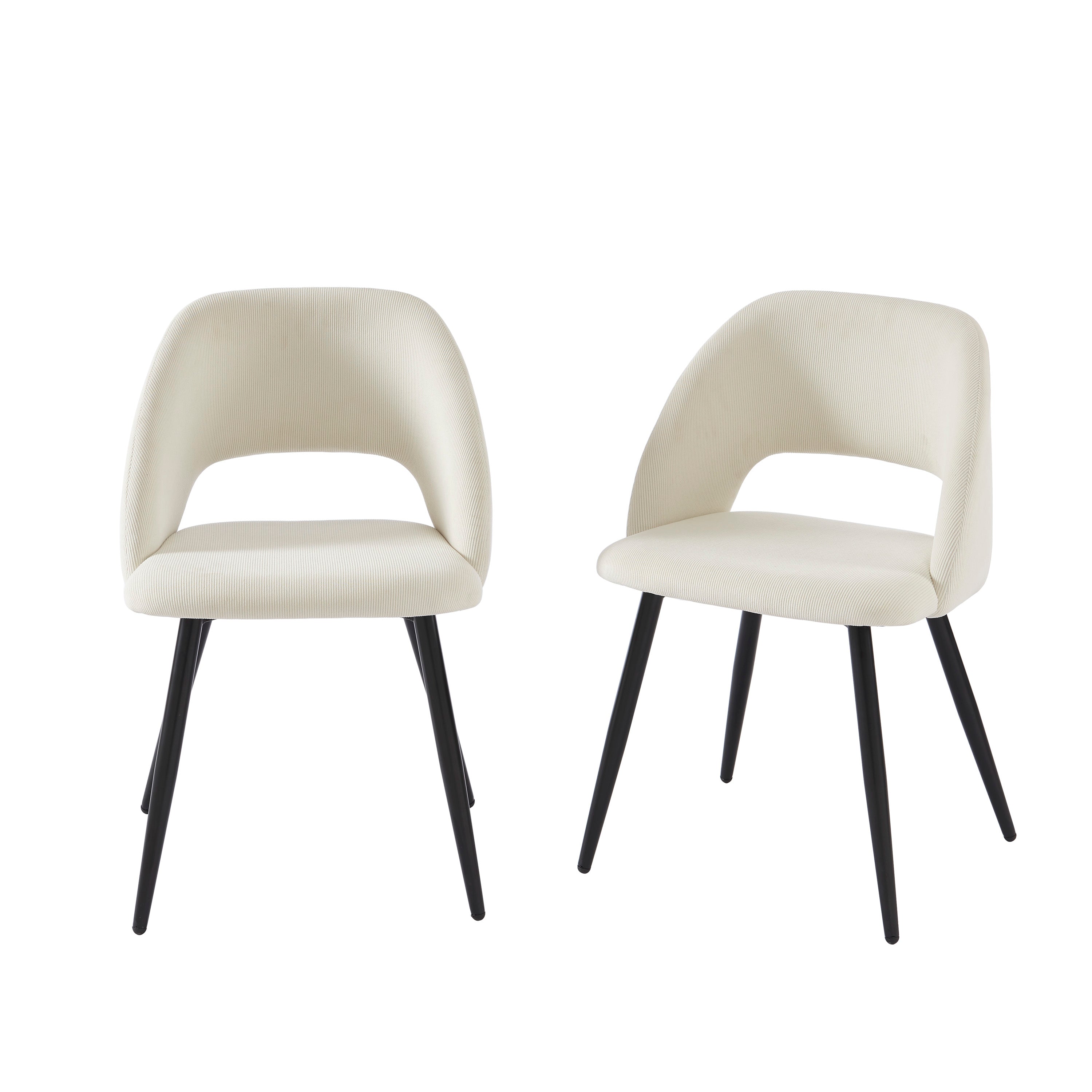 VINTAGE Set of 2 Retro-Style Dining Chairs – Beige
