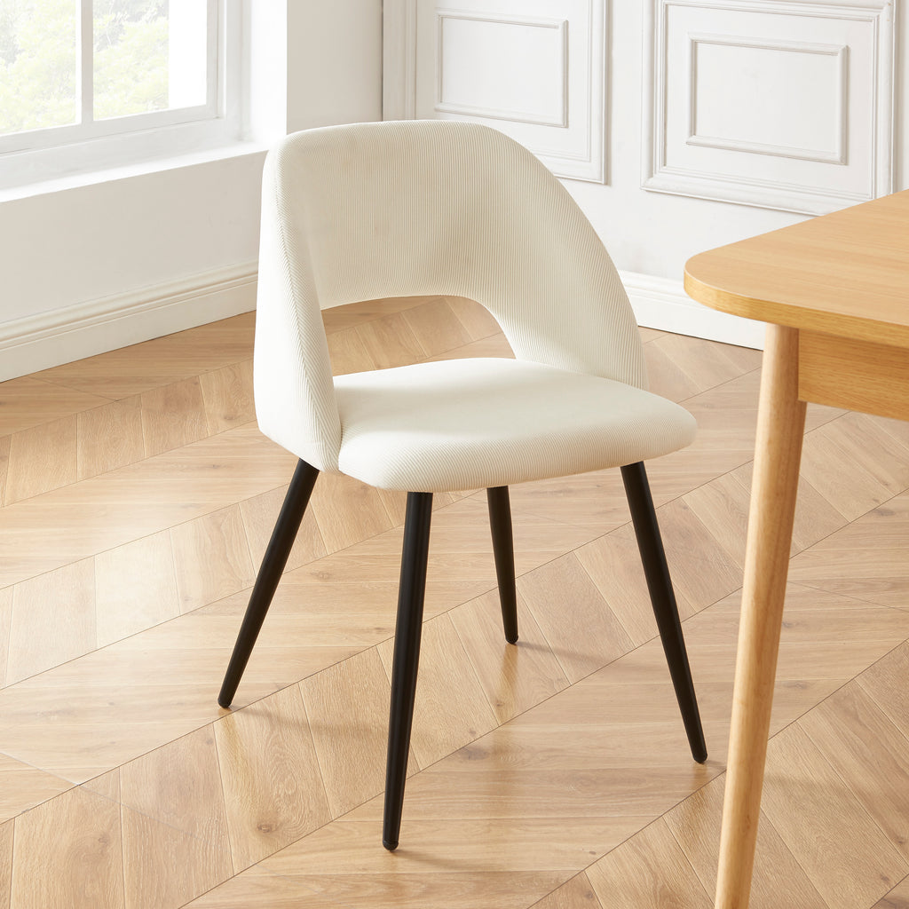 VINTAGE Set of 2 Retro-Style Dining Chairs – Beige