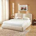 YOKA Upholstered Storage Bed with Slatted Base – Beige