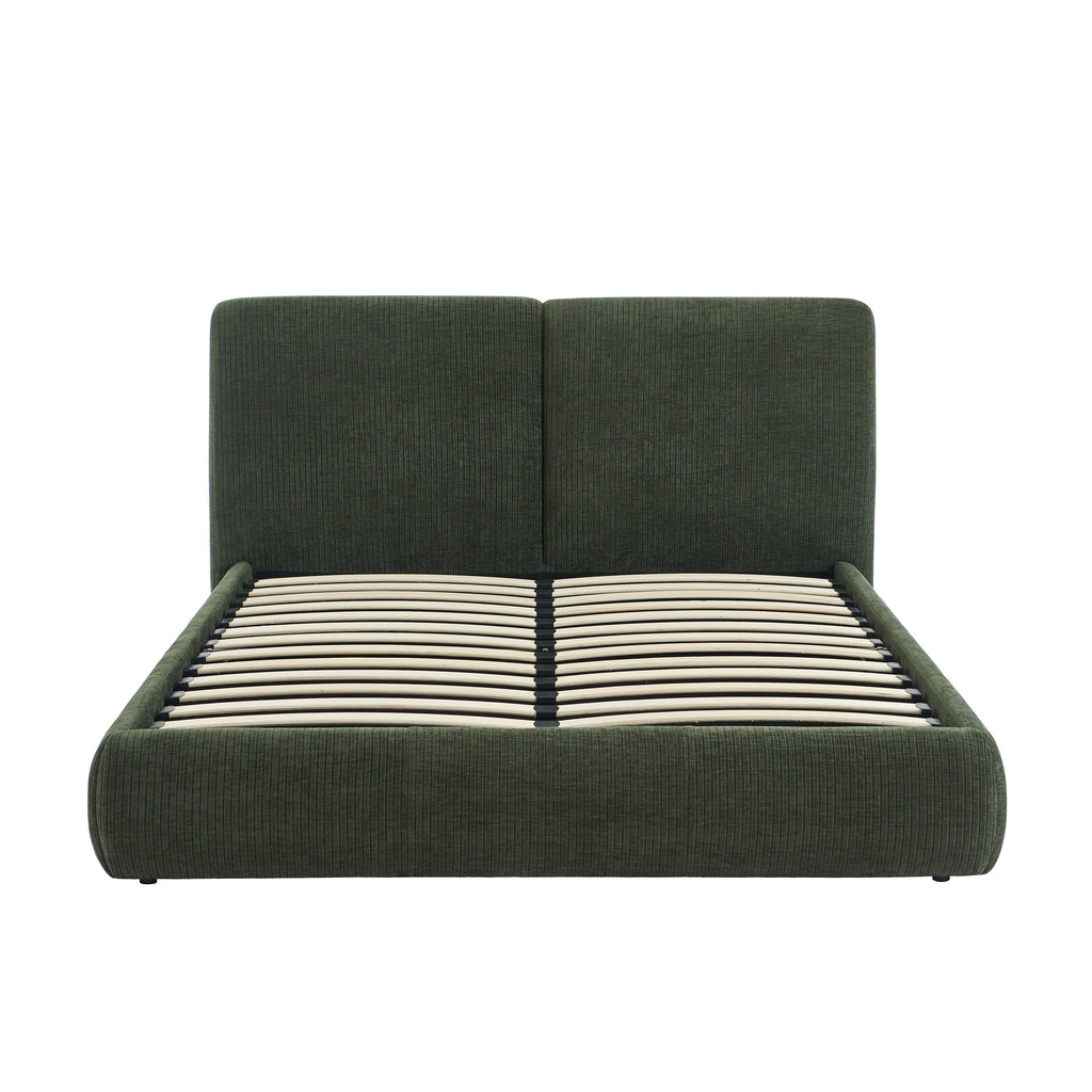 YOKA Upholstered Storage Bed with Slatted Base – Green
