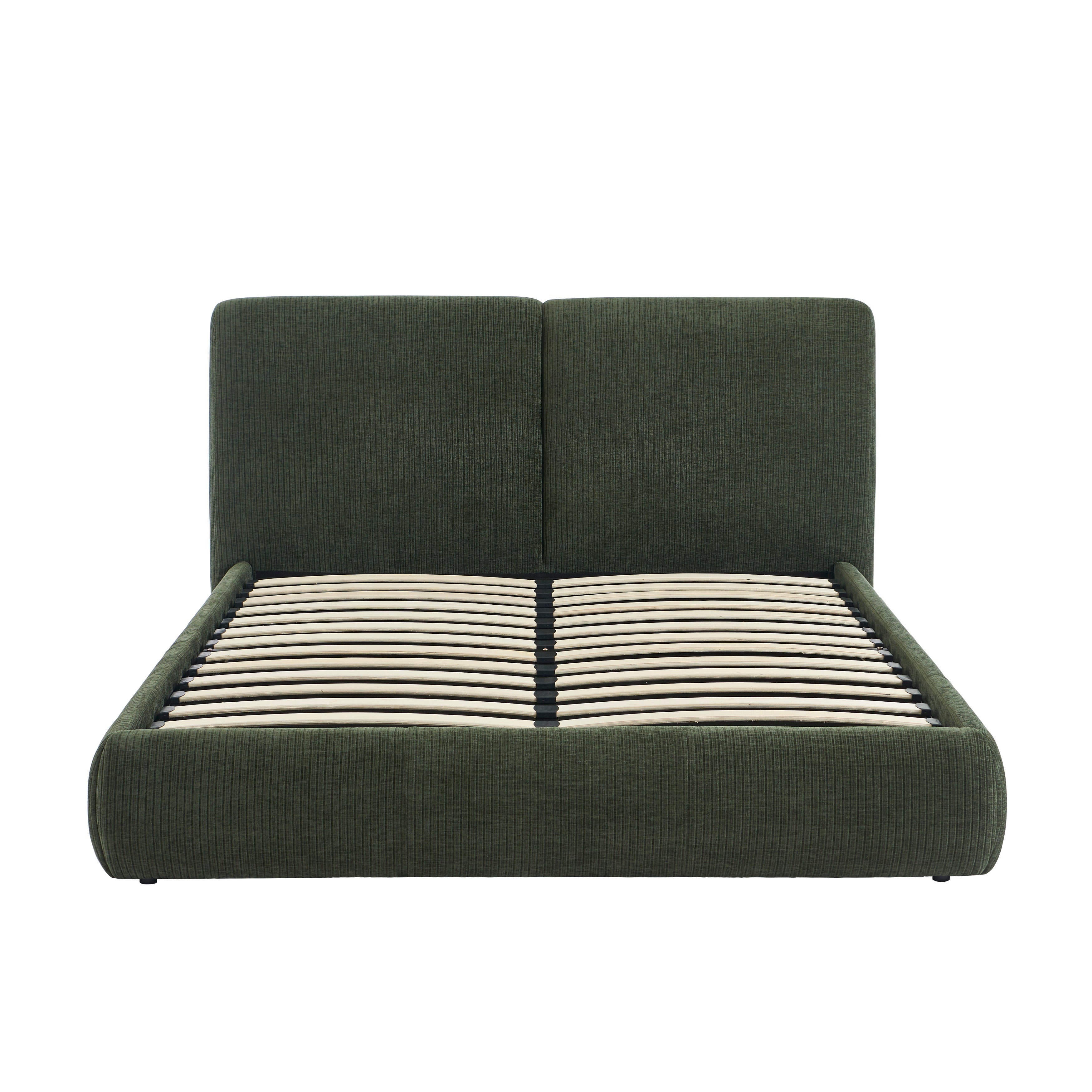 YOKA Upholstered Storage Bed with Slatted Base – Green