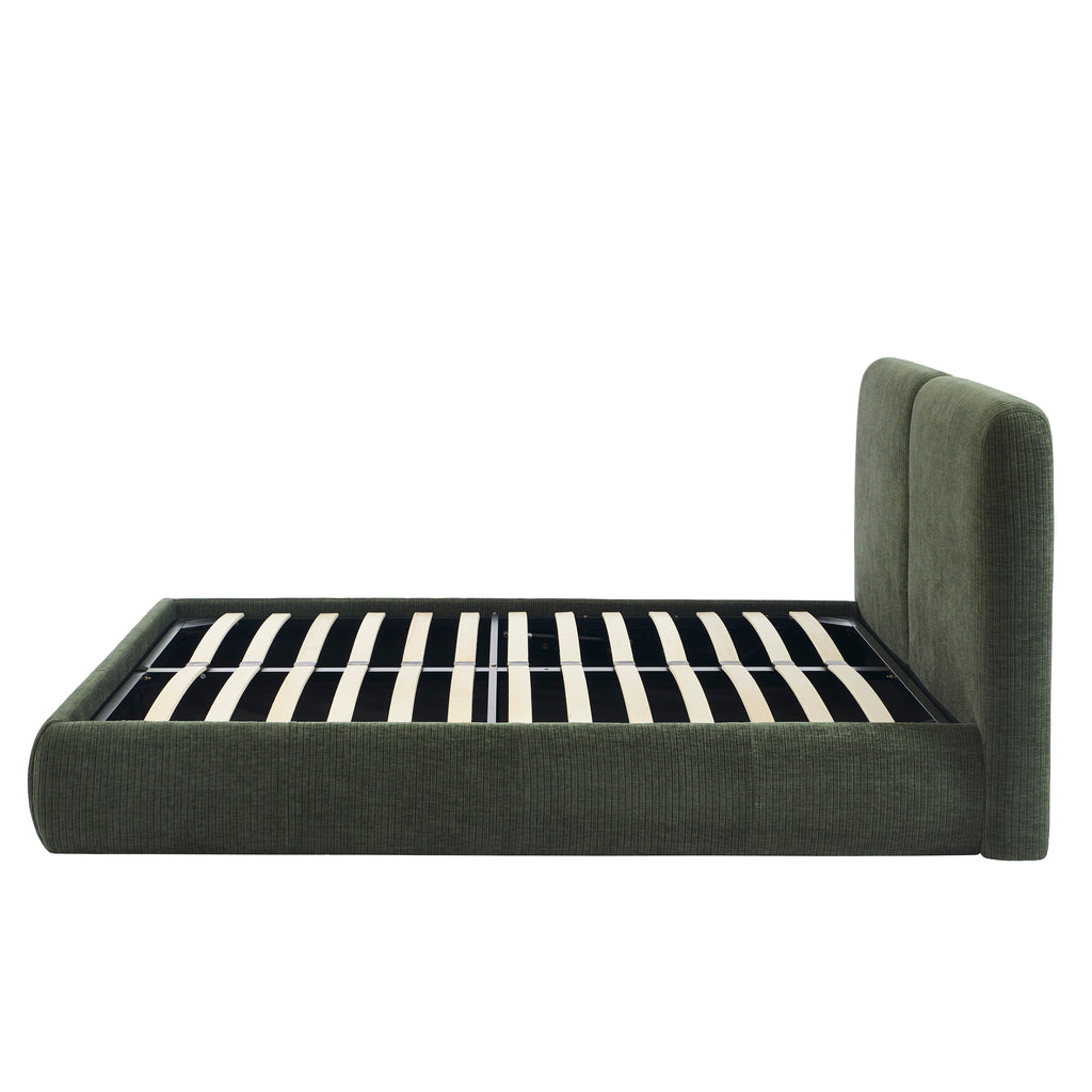 YOKA Upholstered Storage Bed with Slatted Base – Green