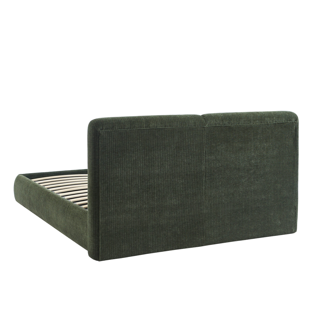 YOKA Upholstered Storage Bed with Slatted Base – Green