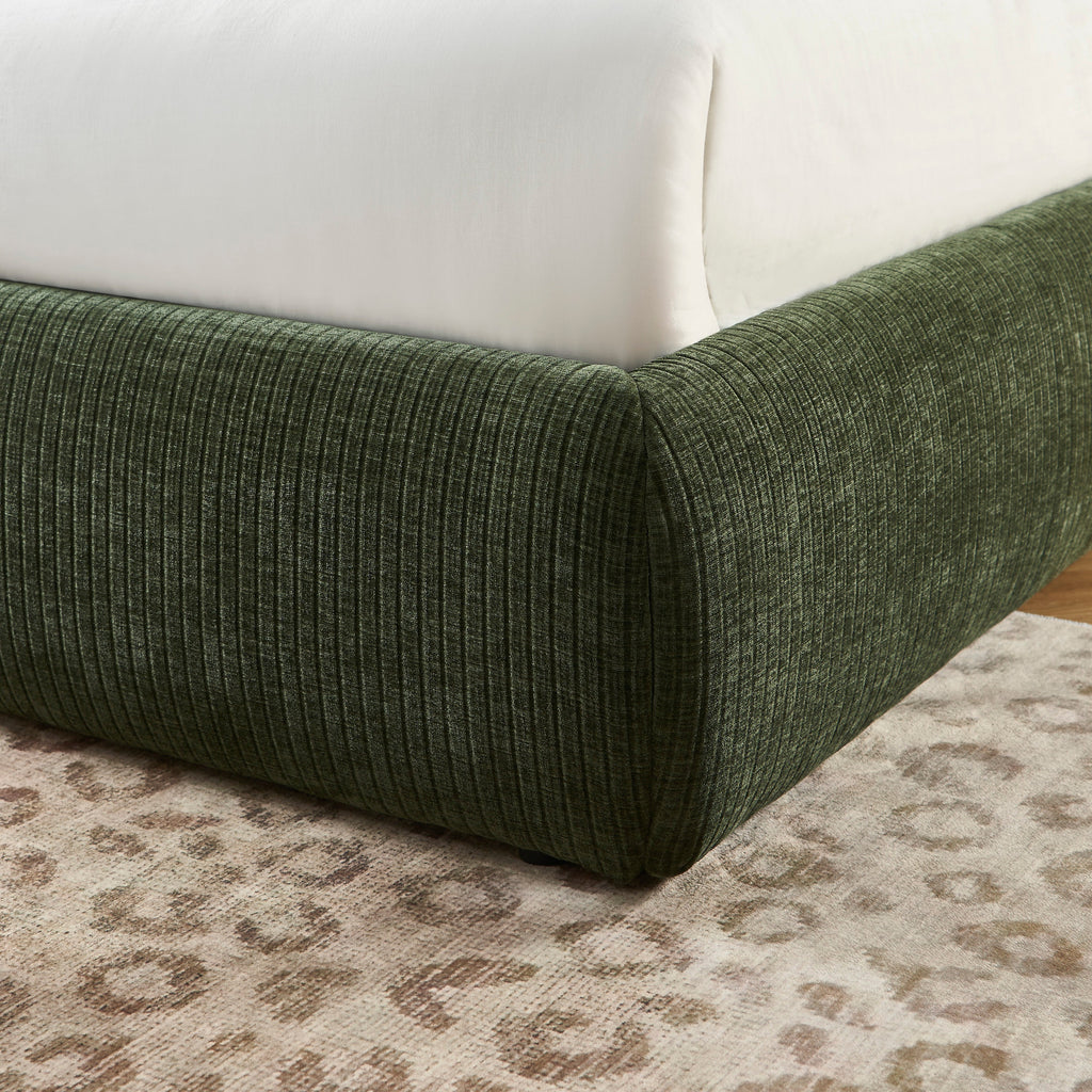 YOKA Upholstered Storage Bed with Slatted Base – Green