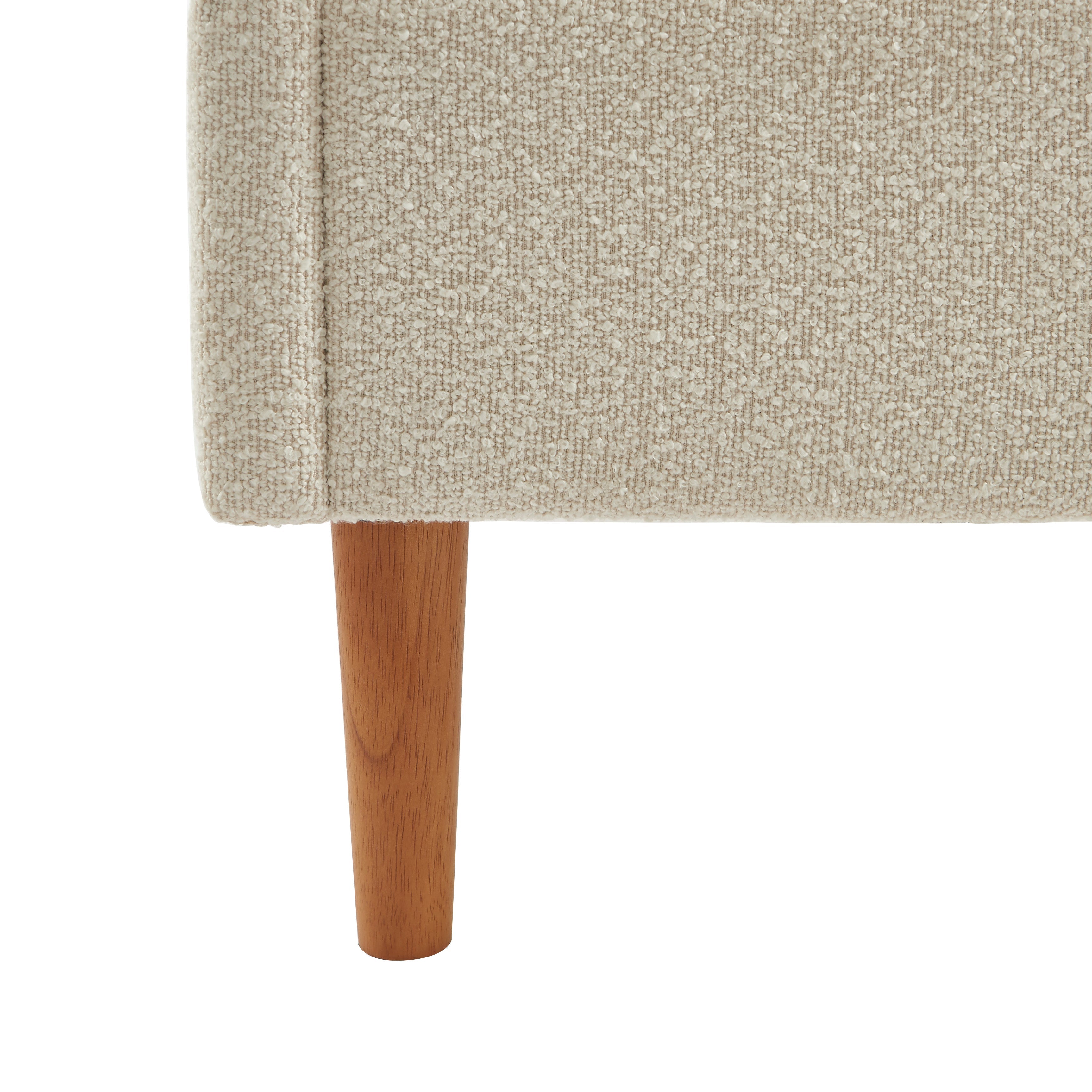 YUME Upholstered Bed with Headboard – Beige