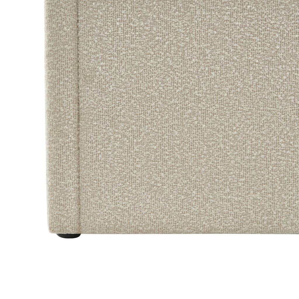 YUME Upholstered Storage Bed with Slatted Base – Beige