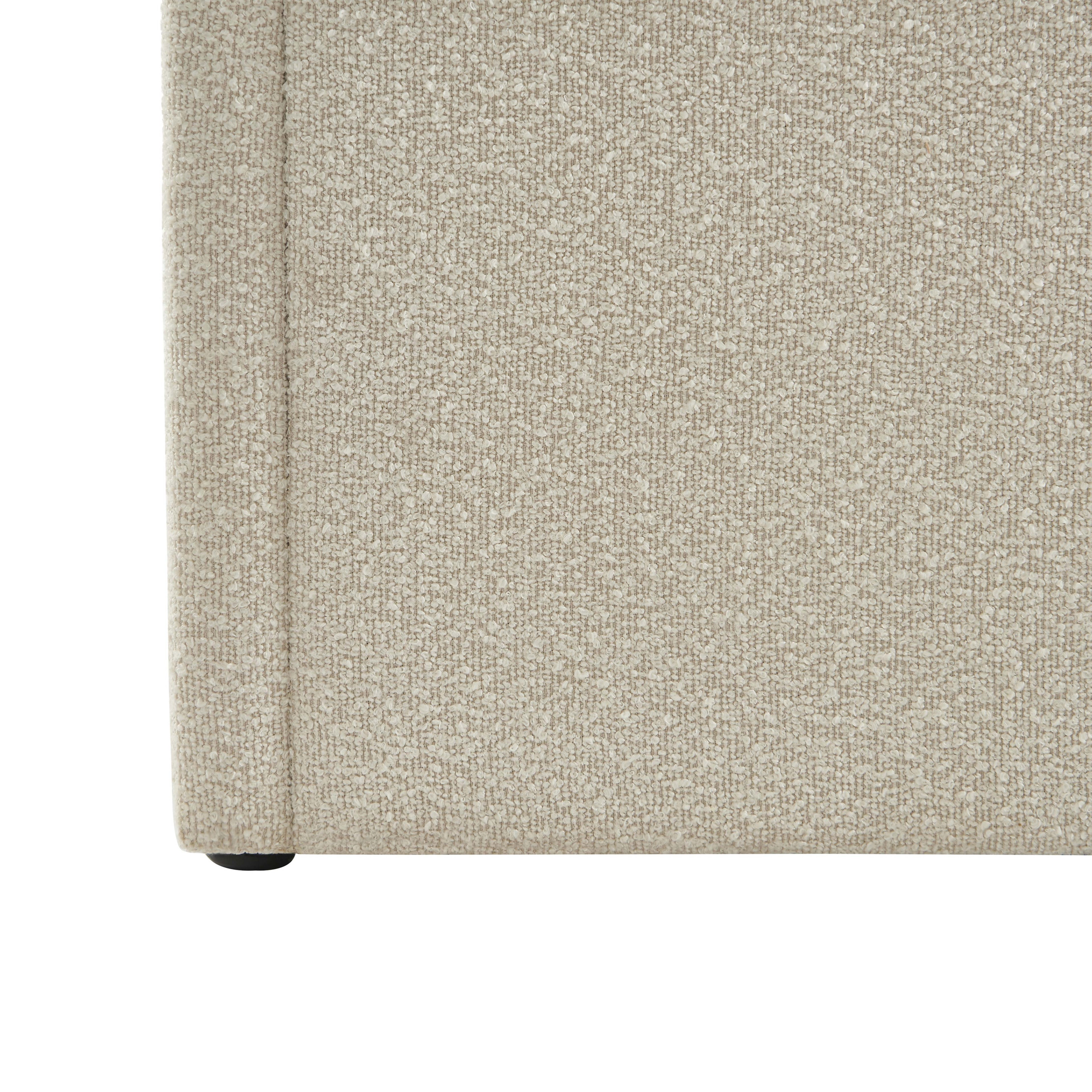 YUME Upholstered Storage Bed with Slatted Base – Beige