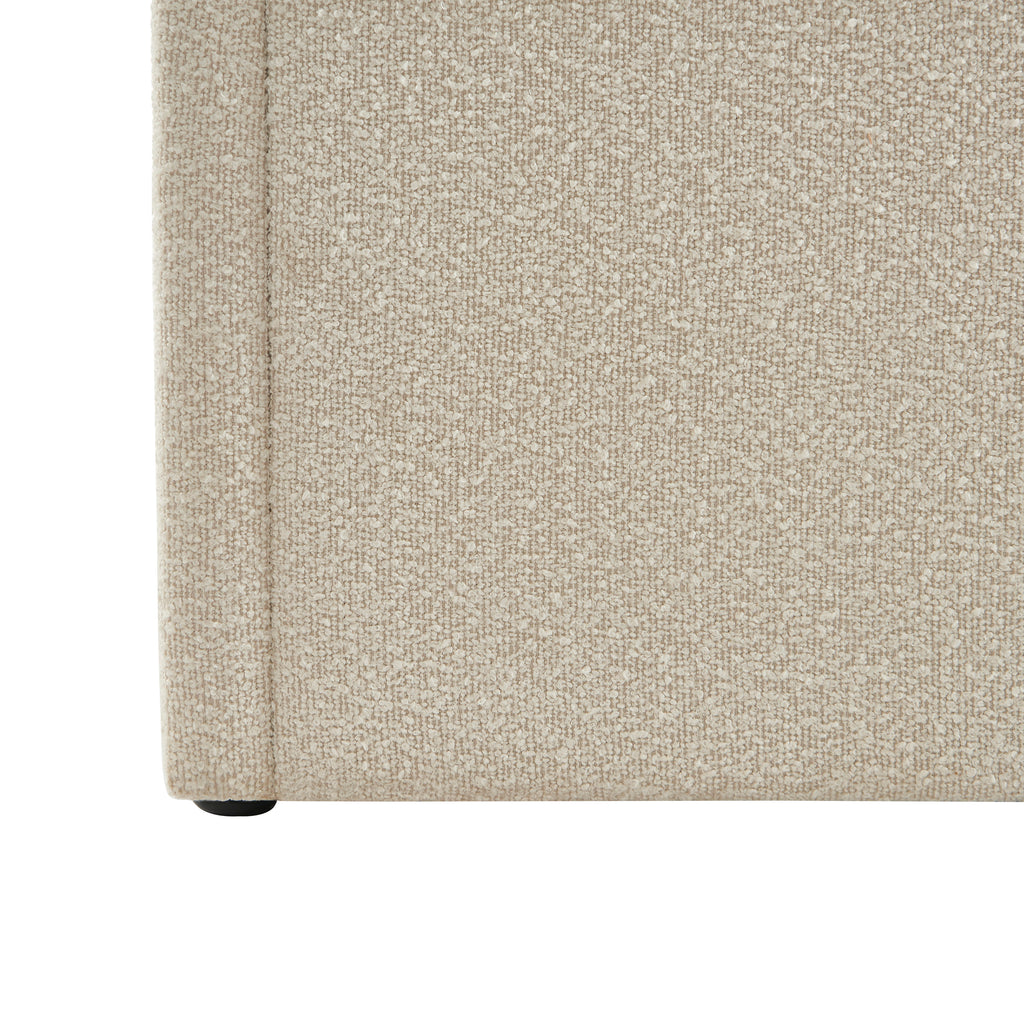 YUME Upholstered Storage Bed with Slatted Base – Beige