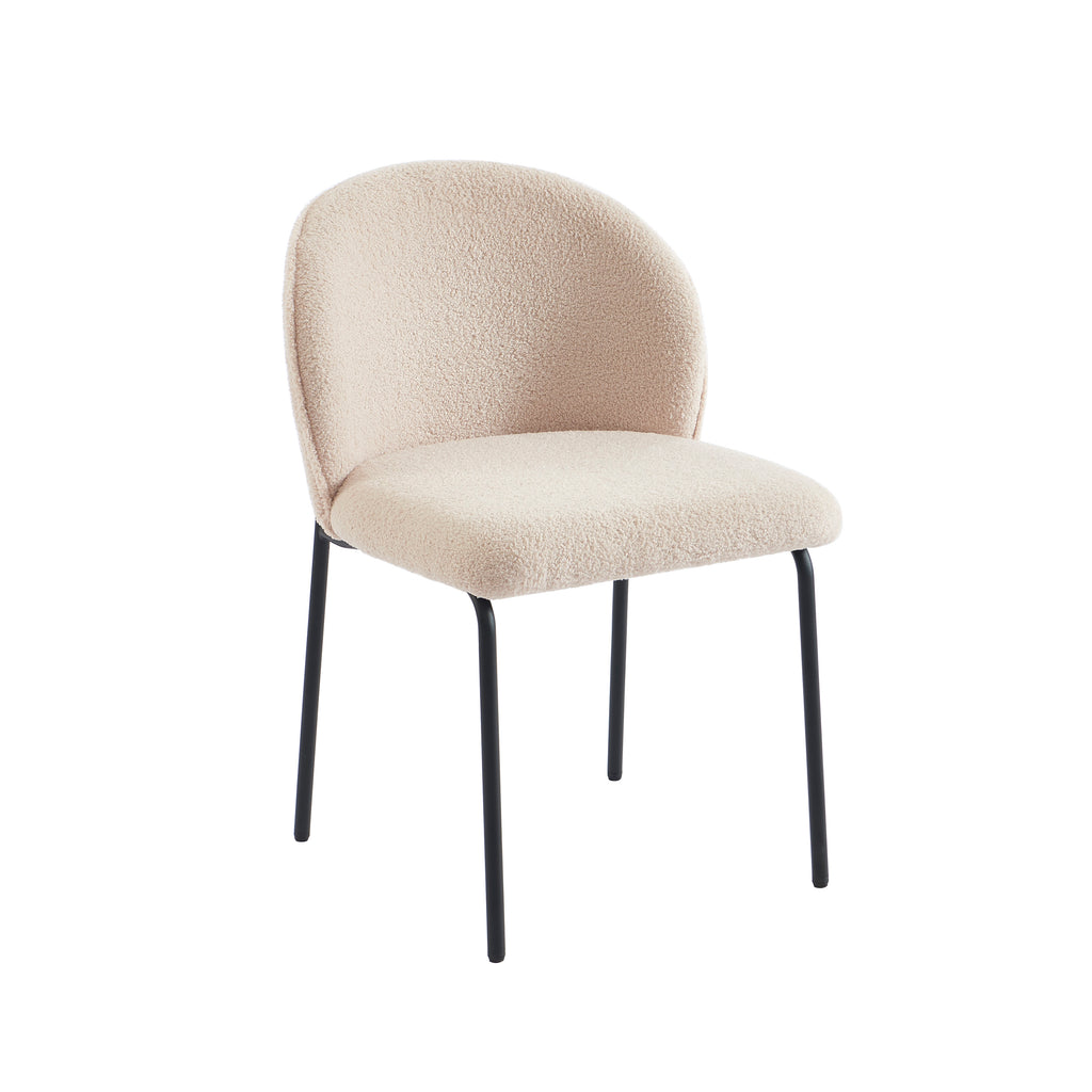 Set of 2 Chairs ZANA Fabric bouclette - Beige