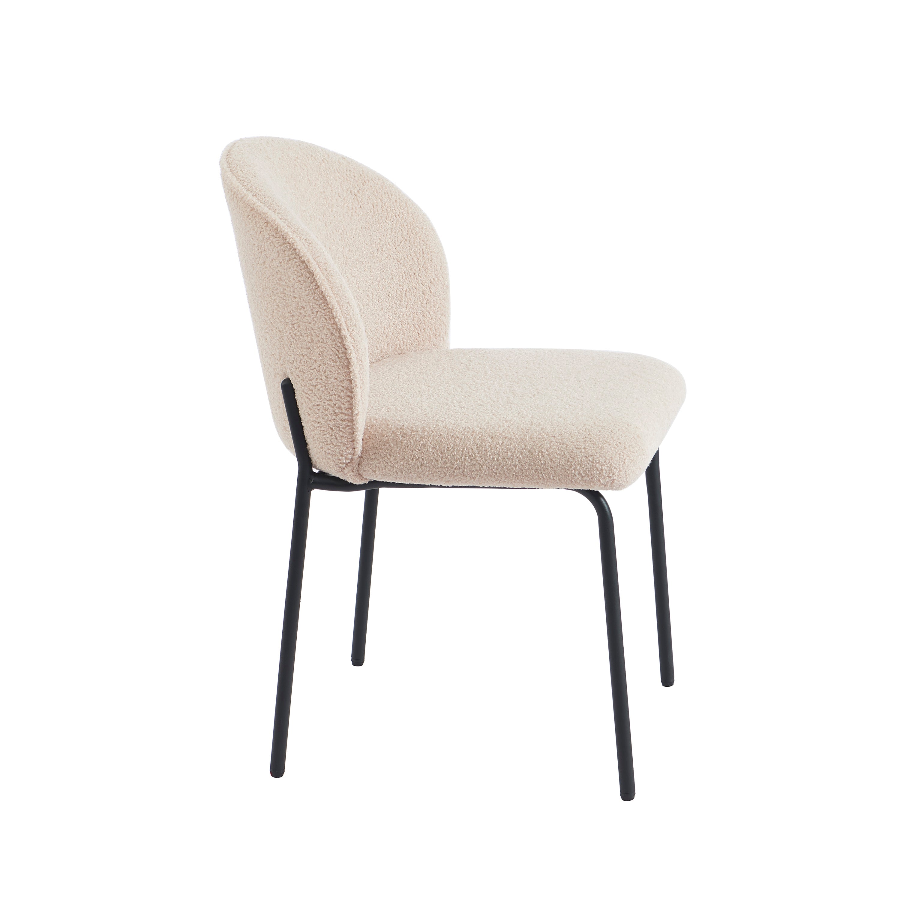 Set of 2 Chairs ZANA Fabric bouclette - Beige 