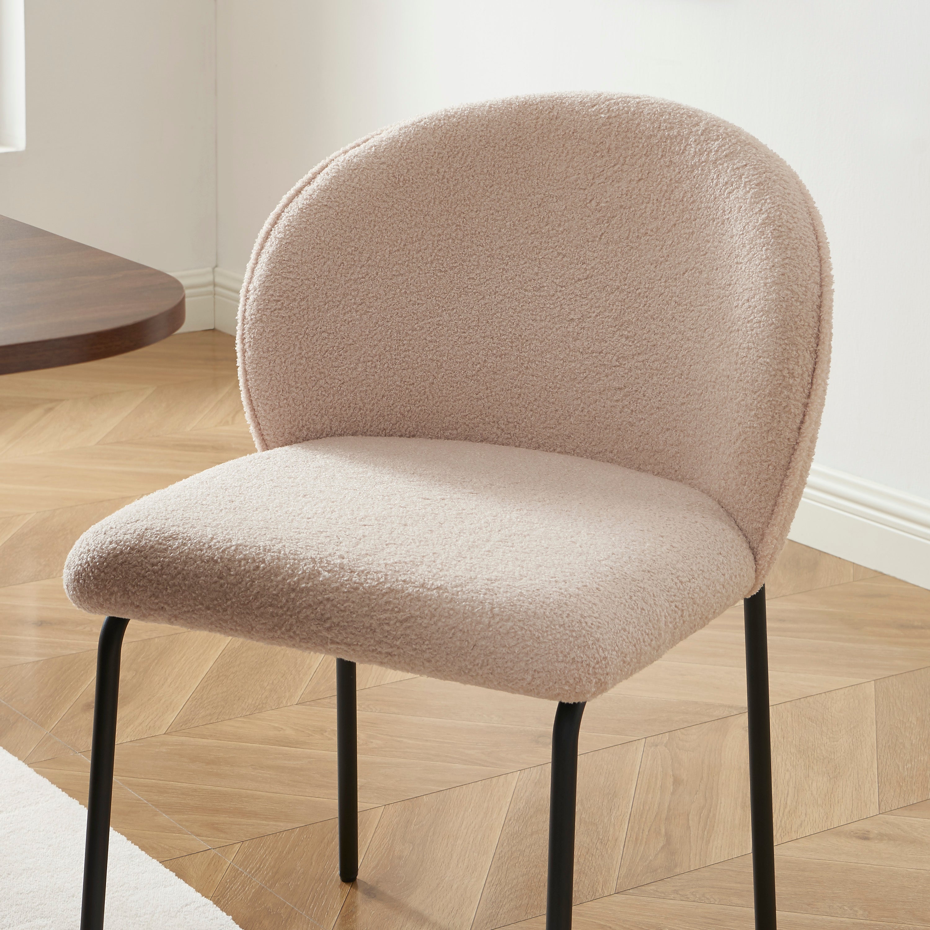 Set of 2 Chairs ZANA Fabric bouclette - Beige