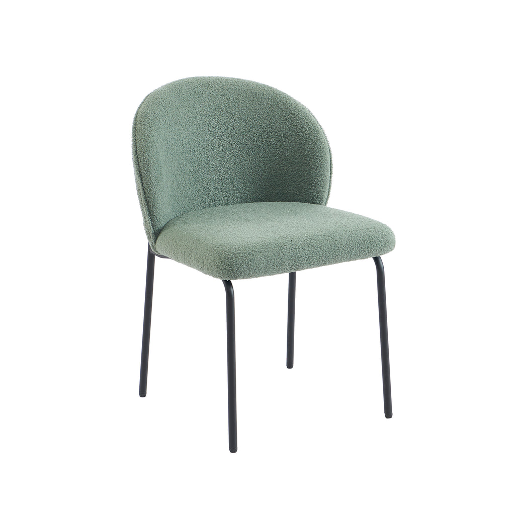 Set of 2 Chairs ZANA Fabric bouclette - Green
