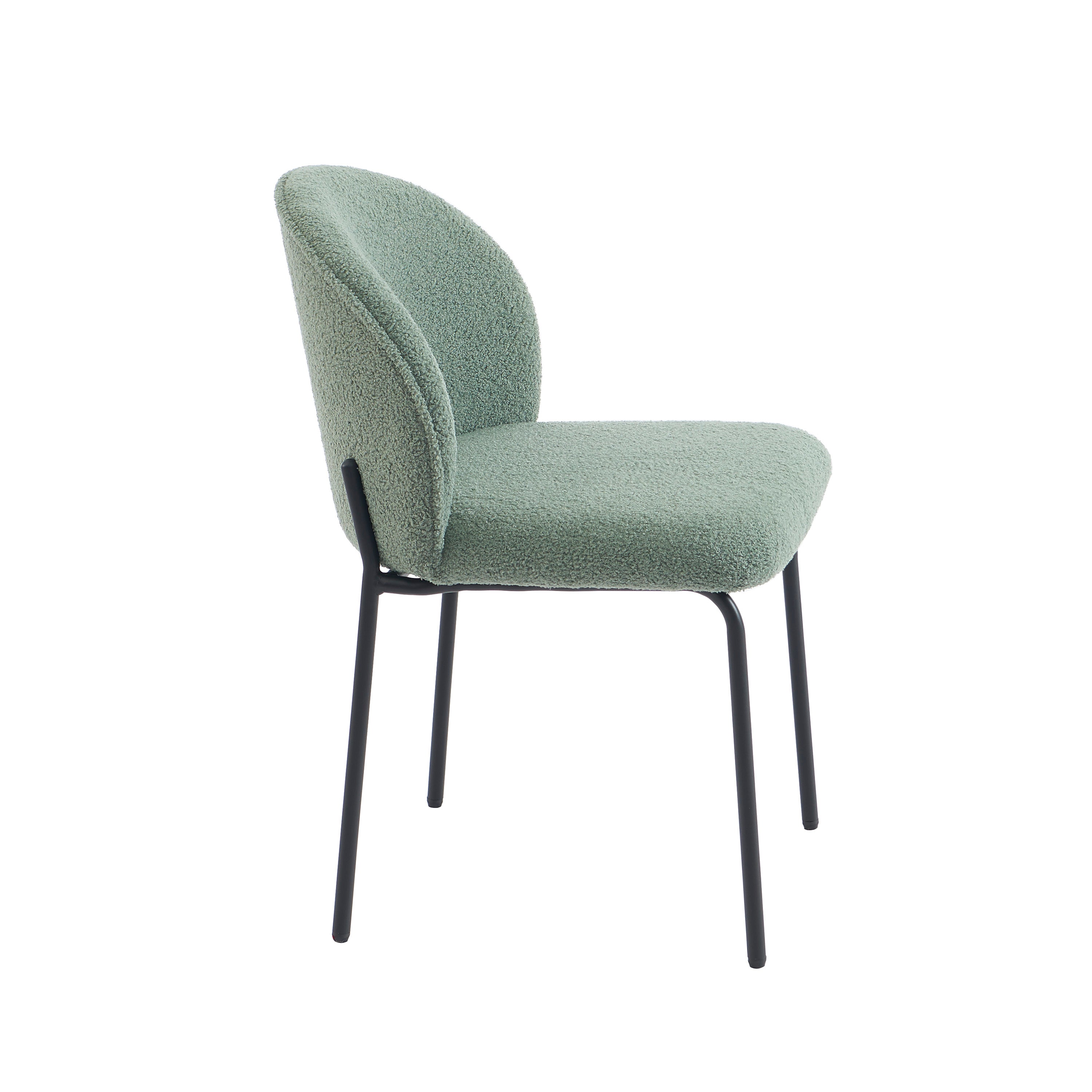 Set of 2 Chairs ZANA Fabric bouclette - Green 