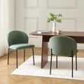 Set of 2 Chairs ZANA Fabric bouclette - Green