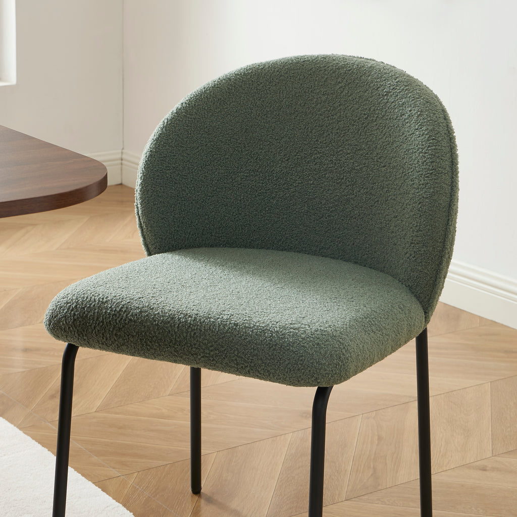 Set of 2 Chairs ZANA Fabric bouclette - Green