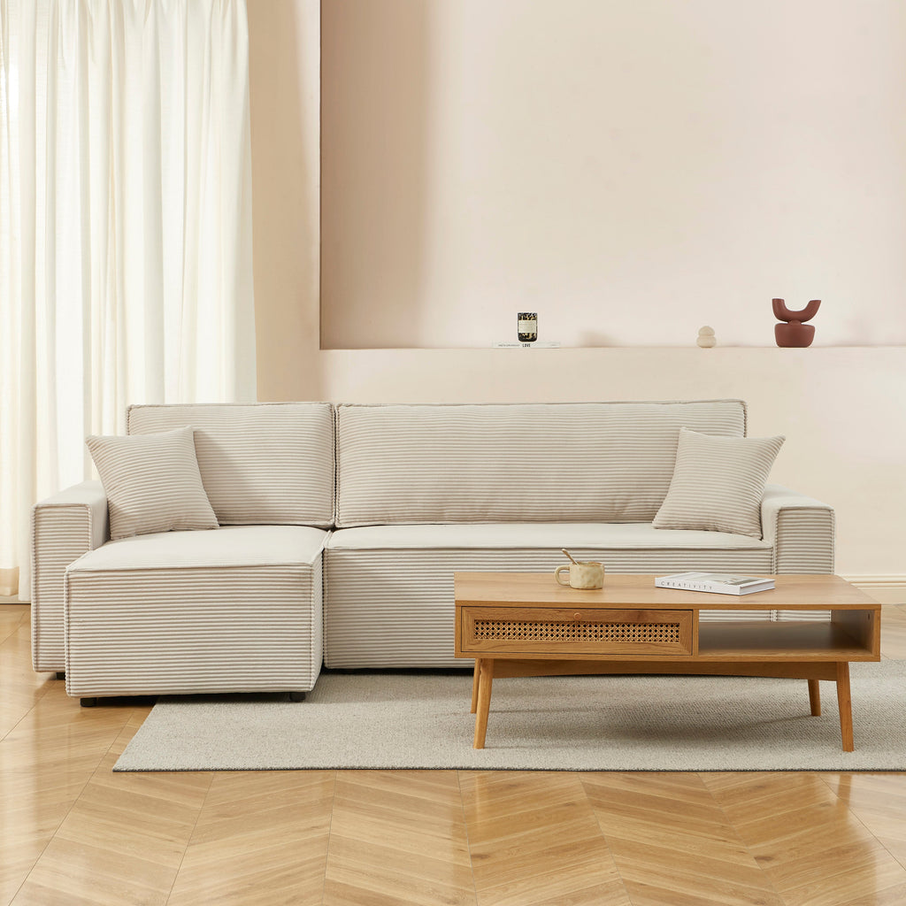 ZOLA Fabric Straight Sofa – Beige