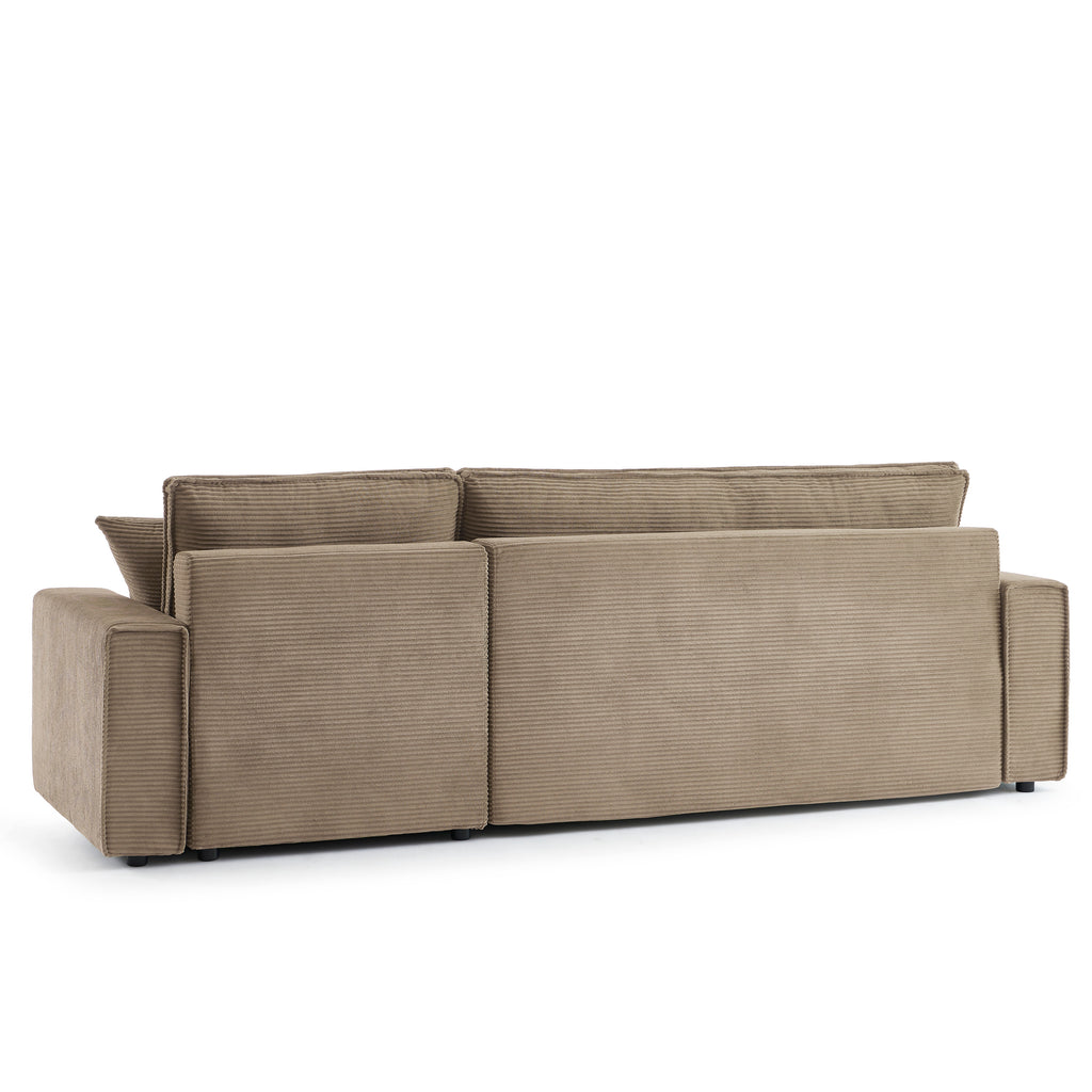 ZOLA Left-Facing Convertible Sectional Sofa – Velvet 4-Seater Living Room Furniture